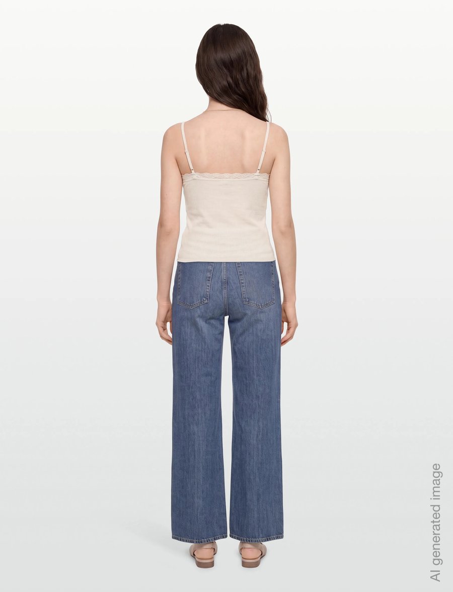 American Eagle - 5722 WAFFLE LACE CAMI - Ärmellose tops - cream - 4