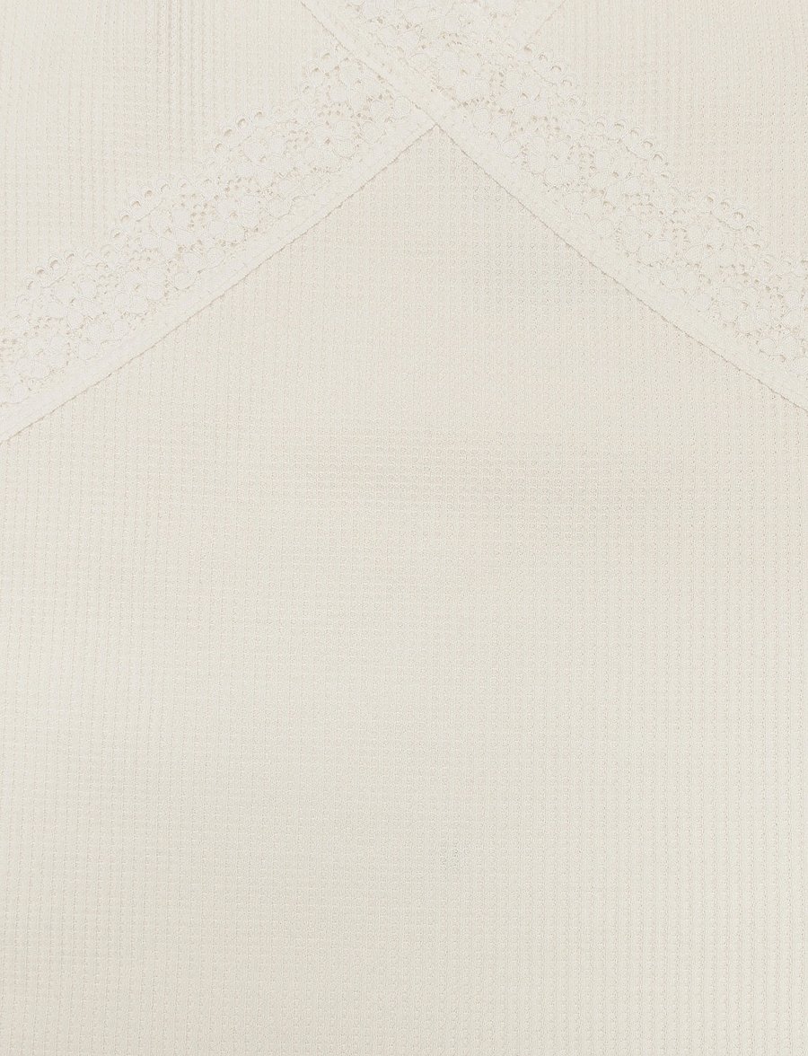 American Eagle - 5722 WAFFLE LACE CAMI - linnen - cream - 2