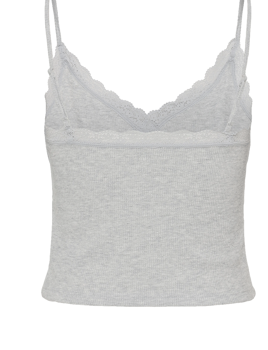 American Eagle - 5768 WAFFLE LACE CAMI HTHR - palaidinukės be rankovių - heather gray - 1