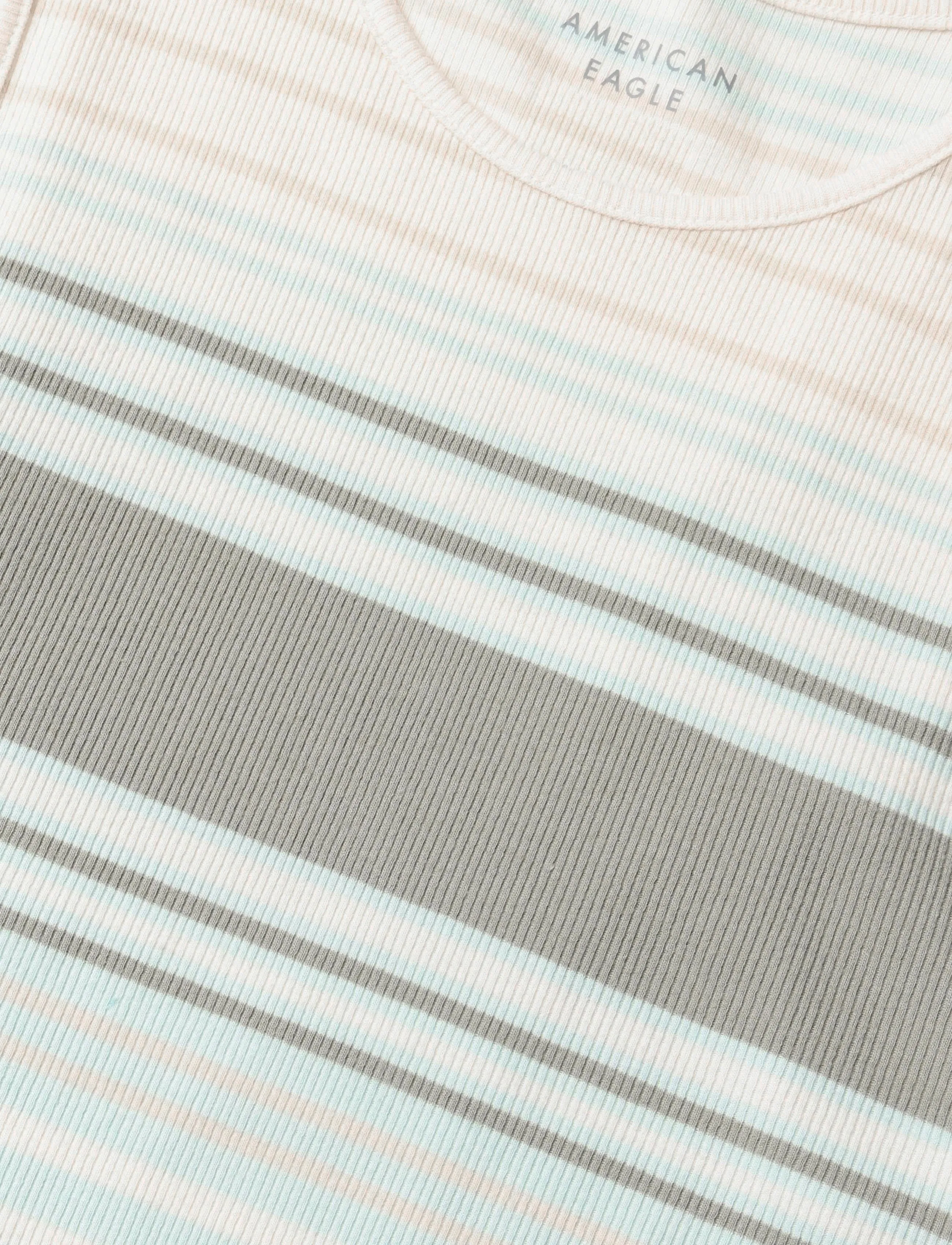 American Eagle - 5942 NEW BASIC TANK STRIPES - willow green - 2