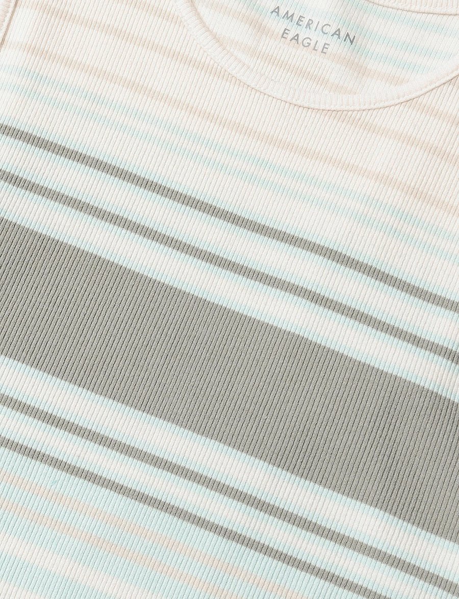 American Eagle - 5942 NEW BASIC TANK STRIPES - Ärmellose tops - willow green - 2
