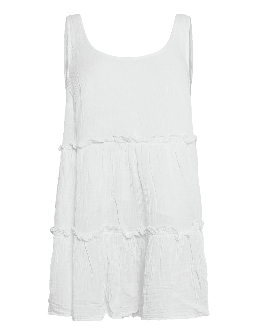 American Eagle - 7928 TIERED SCOOP RUFFLE MINI PD - tanktops - white - 0