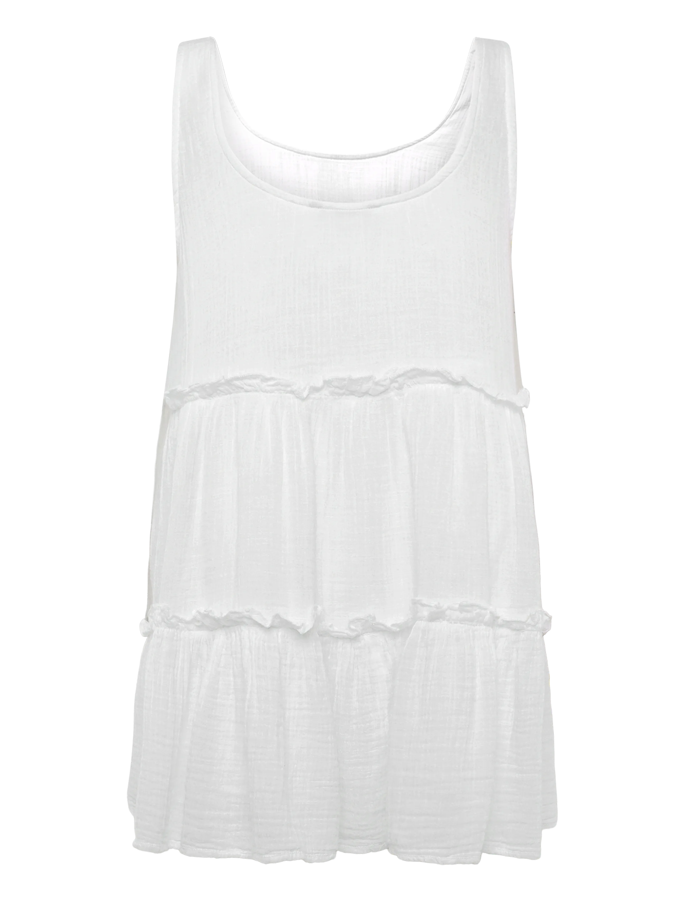 American Eagle - 7928 TIERED SCOOP RUFFLE MINI PD - tanktops - white - 1