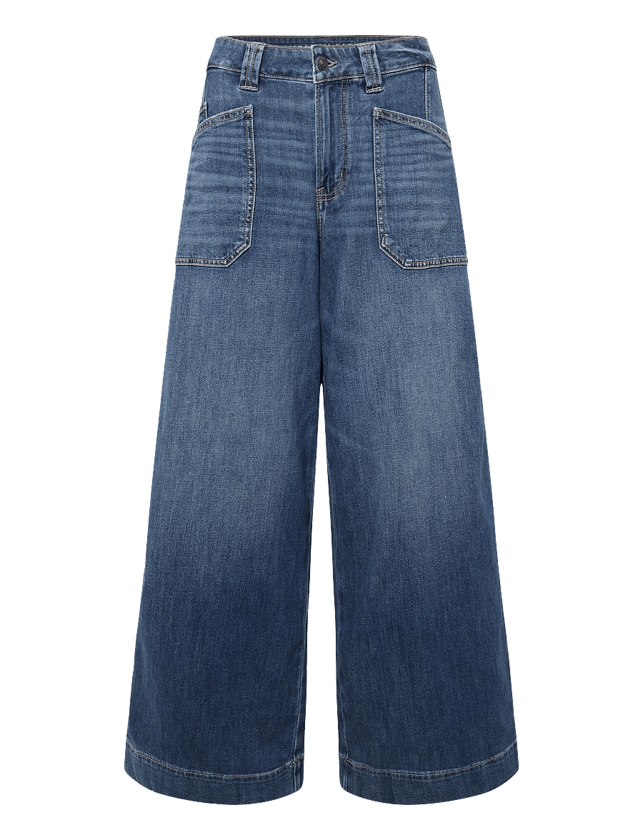 American Eagle - SUPER HIGH-RISE ULTRA WIDE LEG JEANS - vida jeans - dark shadow - 1