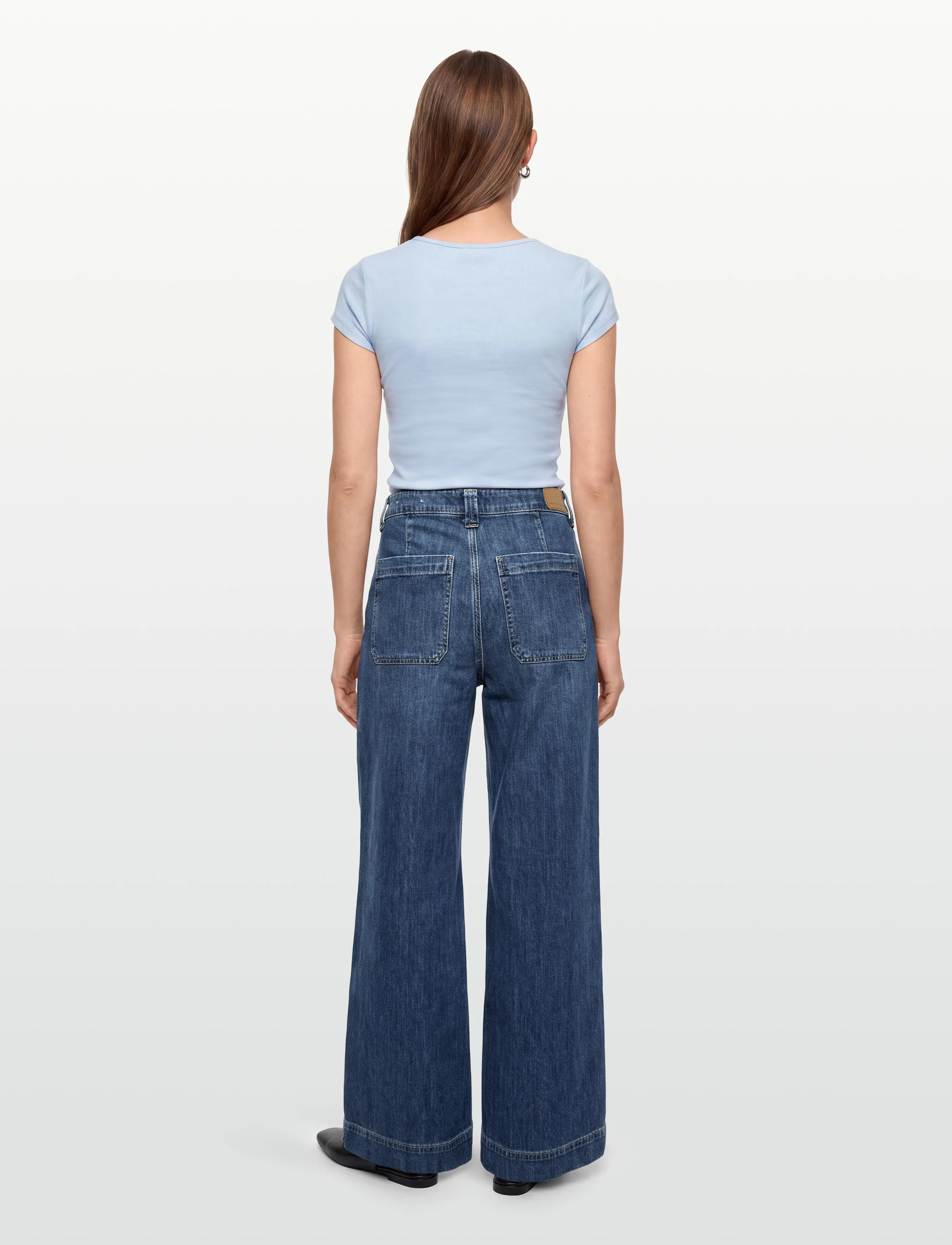 American Eagle - SUPER HIGH-RISE ULTRA WIDE LEG JEANS - vida jeans - dark shadow - 4