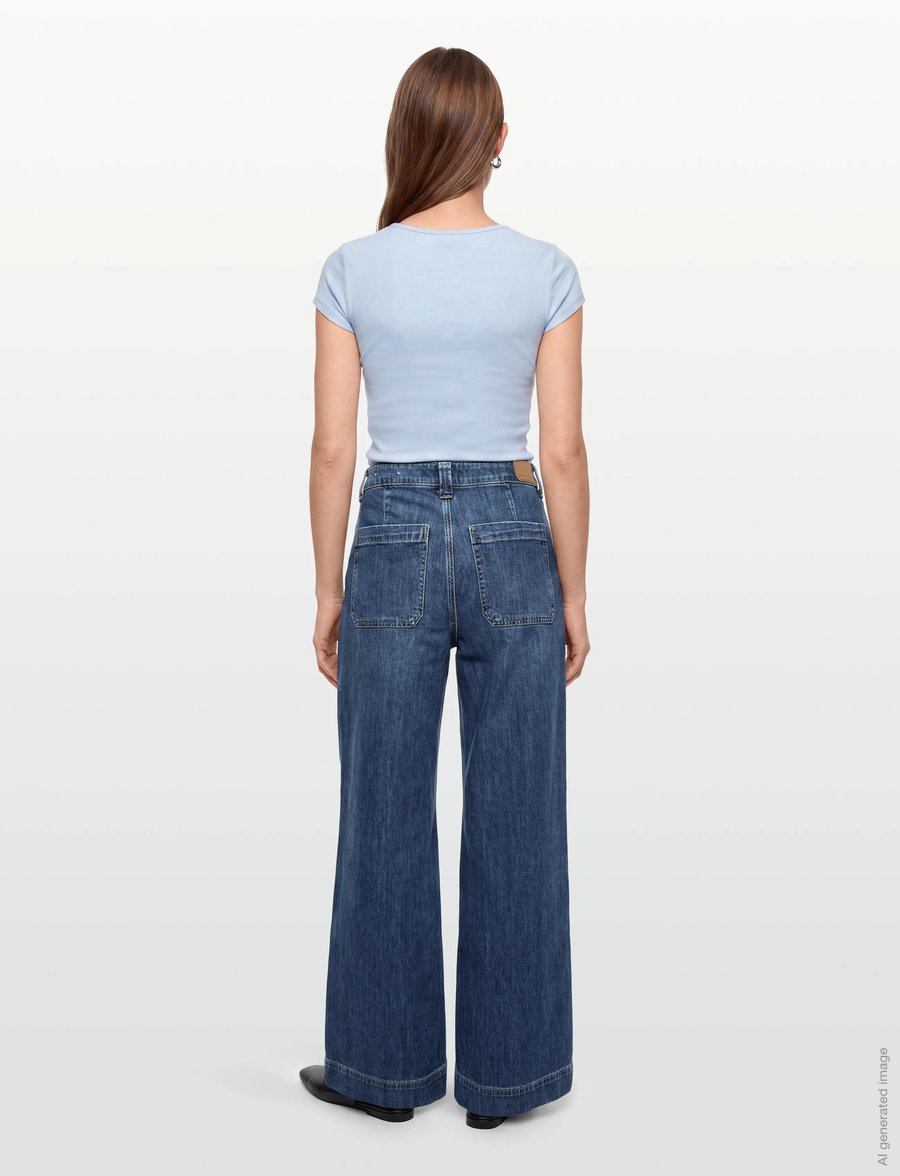 American Eagle - SUPER HIGH-RISE ULTRA WIDE LEG JEANS - vida jeans - dark shadow - 4