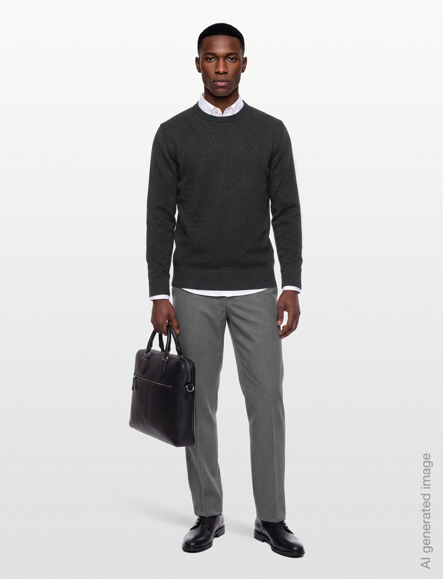 American Eagle - 1791 INTERNATIONAL CORE CREW NECK - Ümara kaelusega - charcoal heather - 0