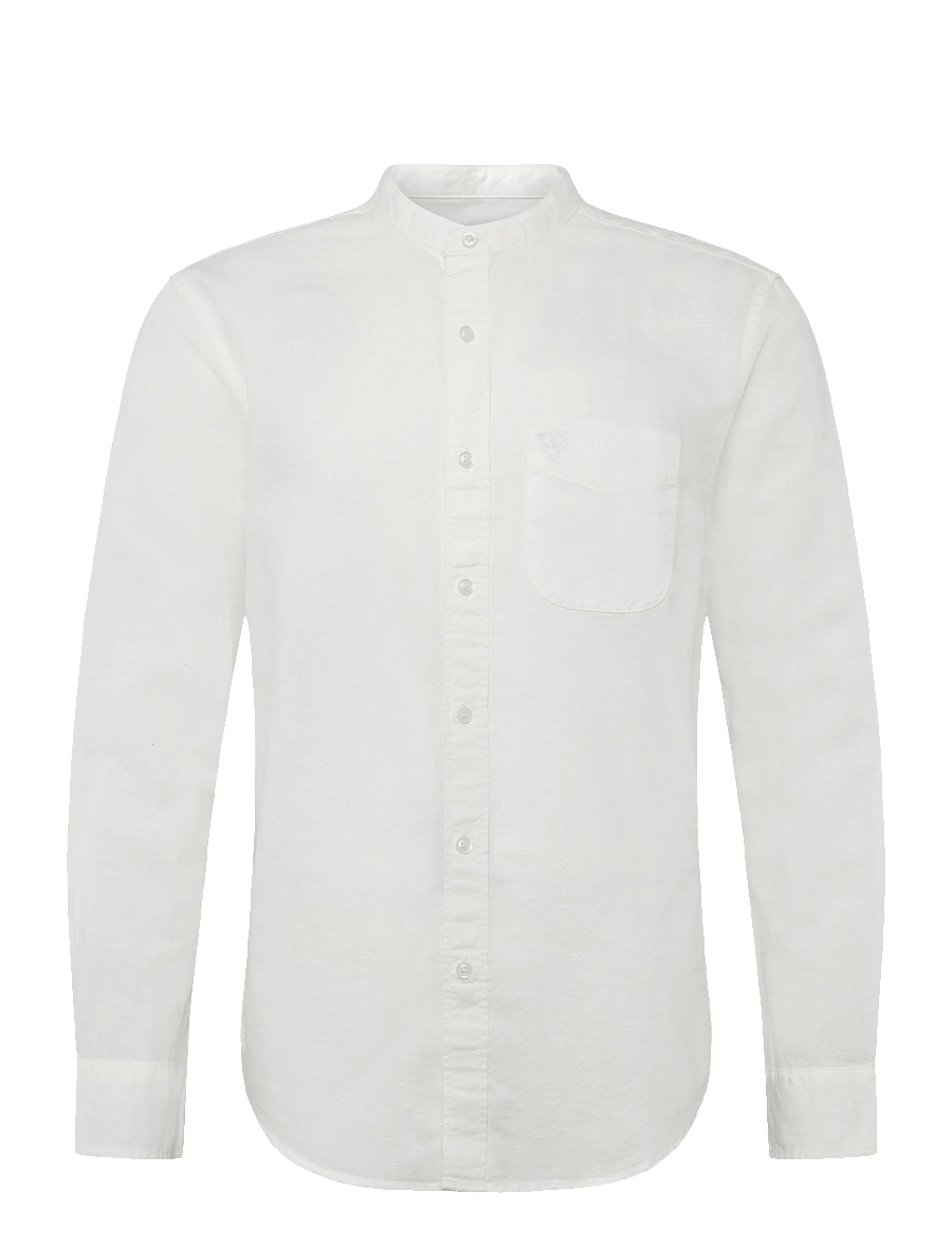 American Eagle - INT CF BAND COLLAR LINEN SHIRT - hørskjorter - air white - 1