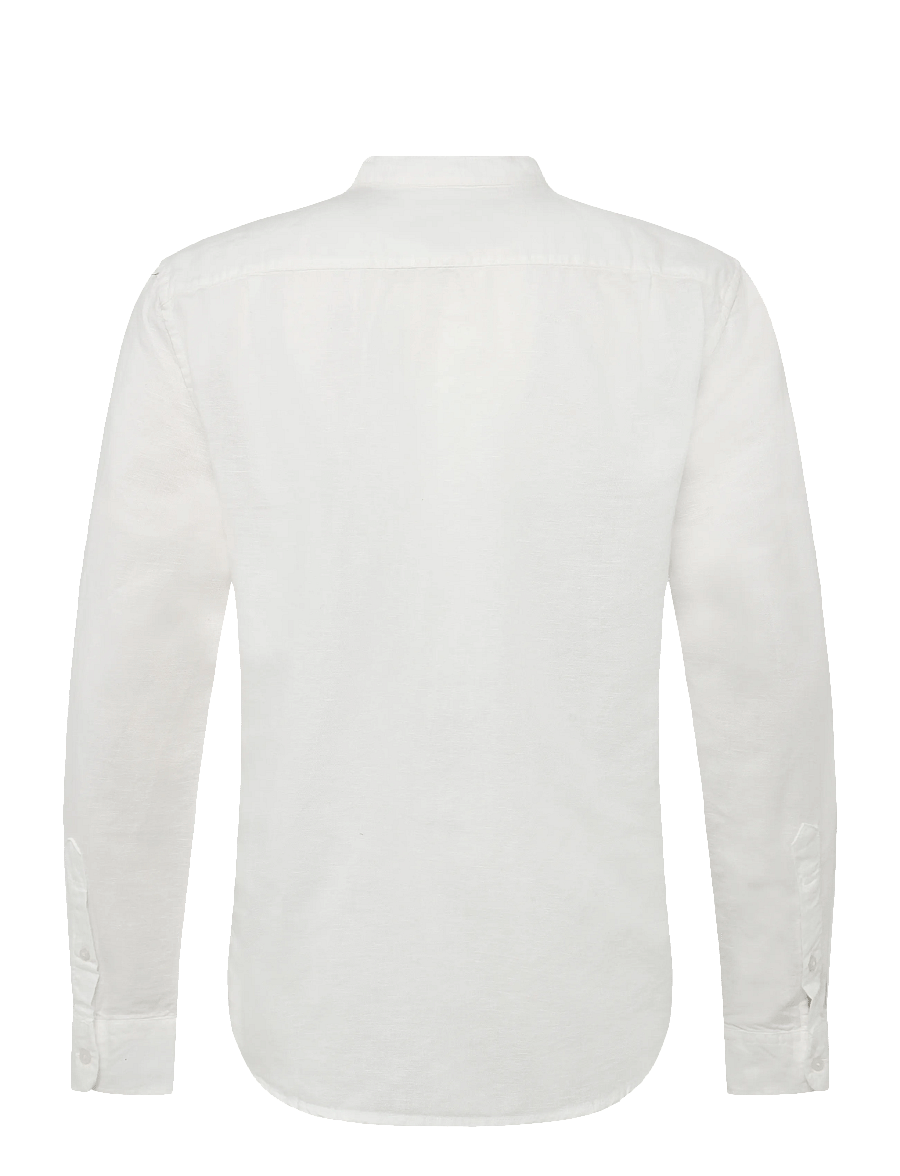 American Eagle - INT CF BAND COLLAR LINEN SHIRT - hørskjorter - air white - 2