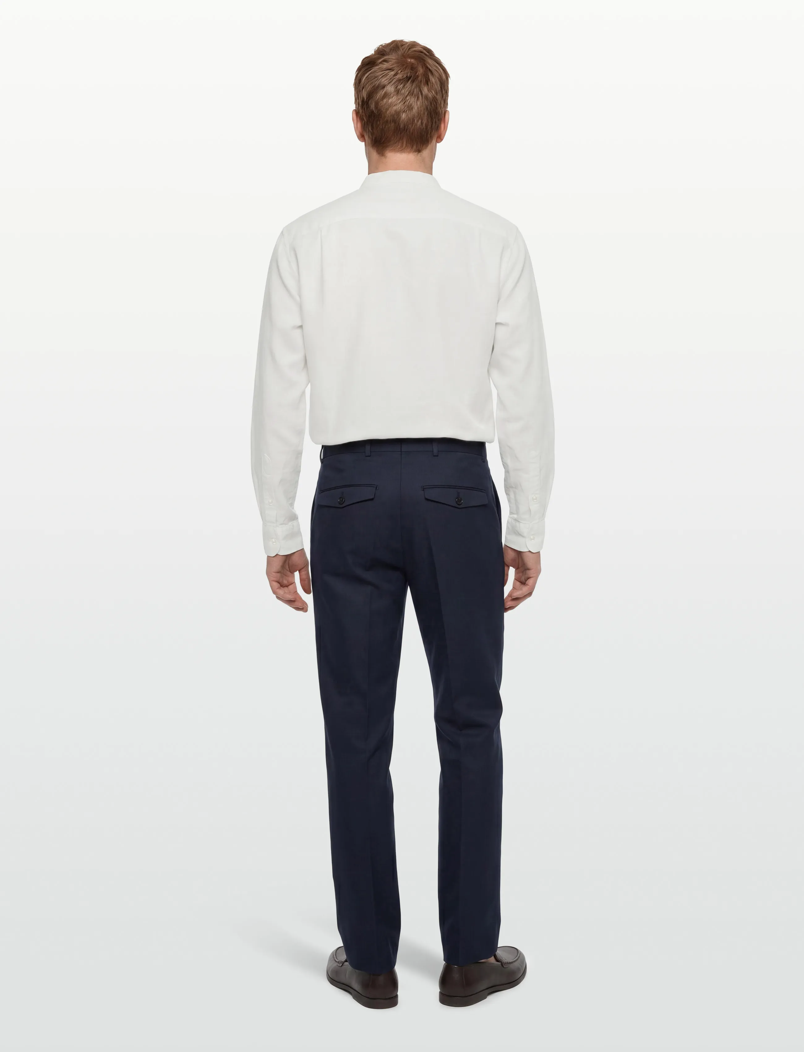 American Eagle - INT CF BAND COLLAR LINEN SHIRT - linen shirts - air white - 4