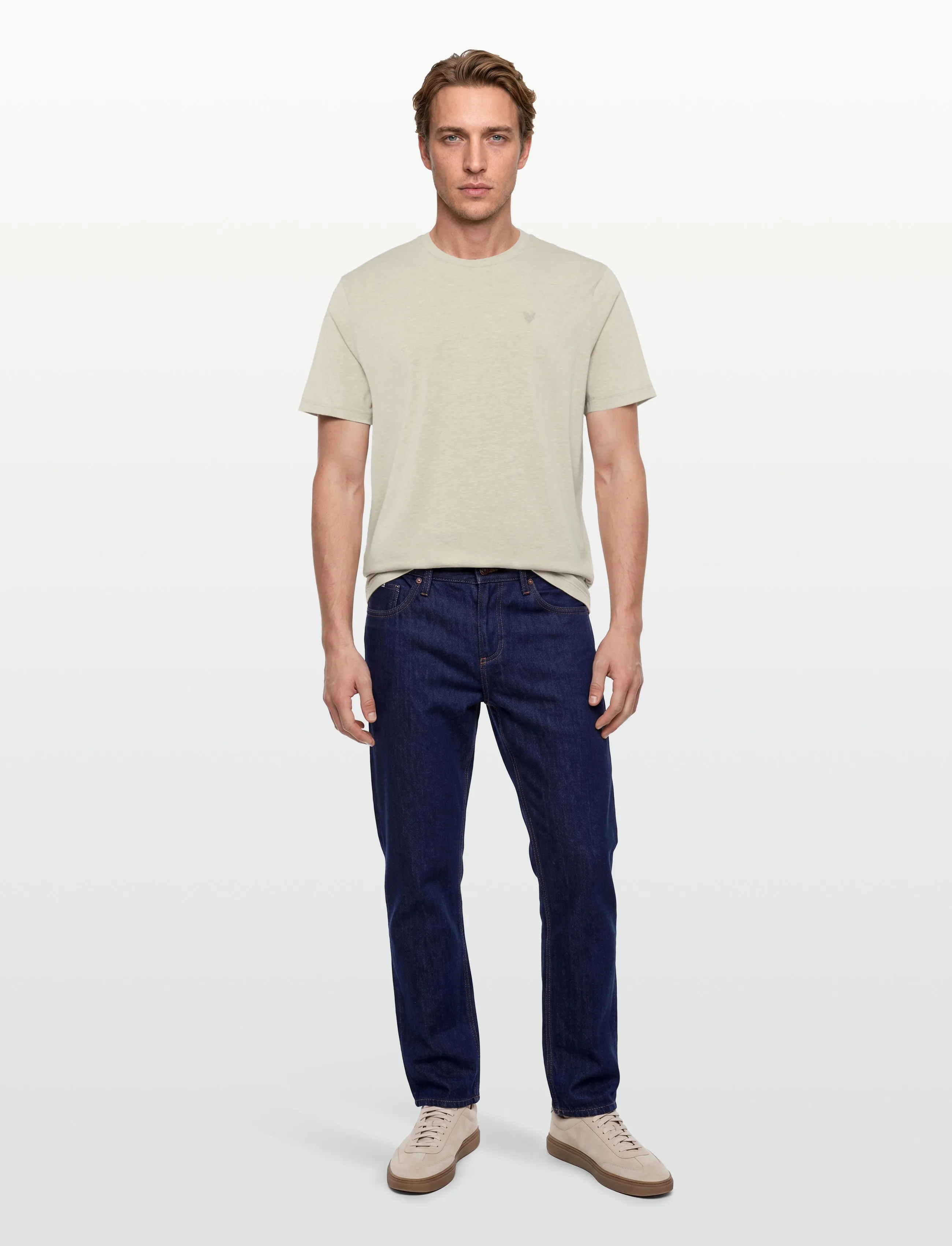 American Eagle K- CULLEN TEE STANDARD FIT - EOE + SERIOUSLY SOFT WASH - T-särgid - BEIGE / beige