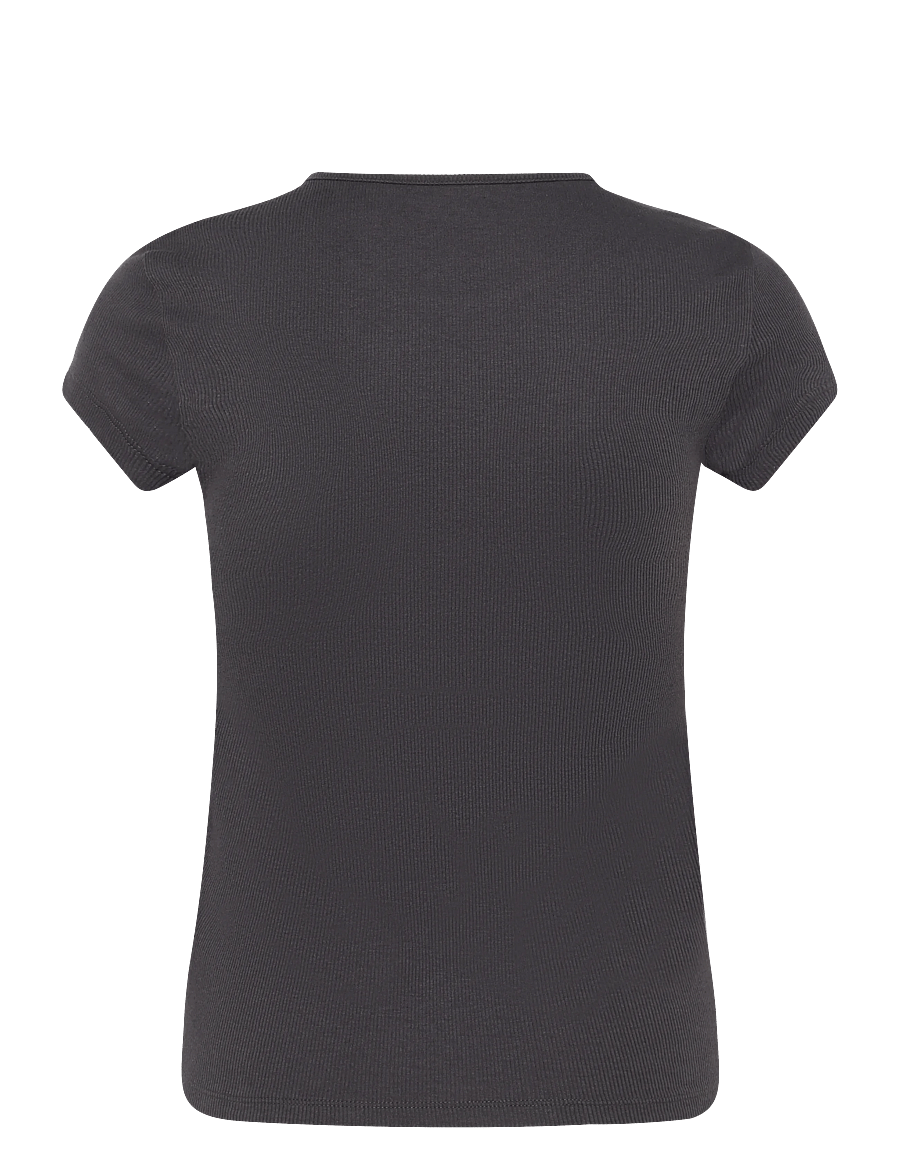 American Eagle - 9302 HEY BABY RIB TEE GRAPHIC - t-särgid - black - 1