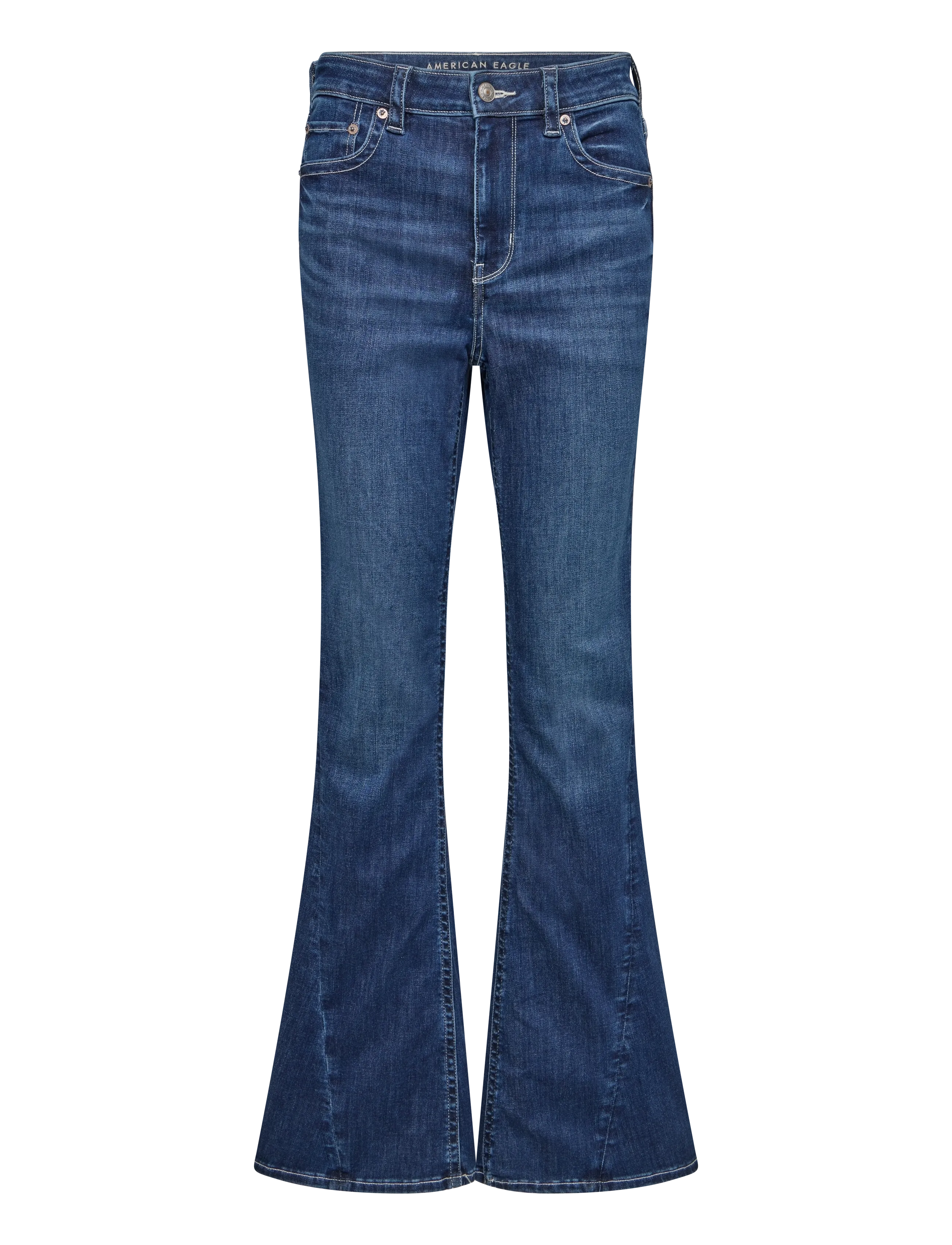 American Eagle SUPER HIGH-RISE FLARE - Jeansmode - DARK WASH / blue