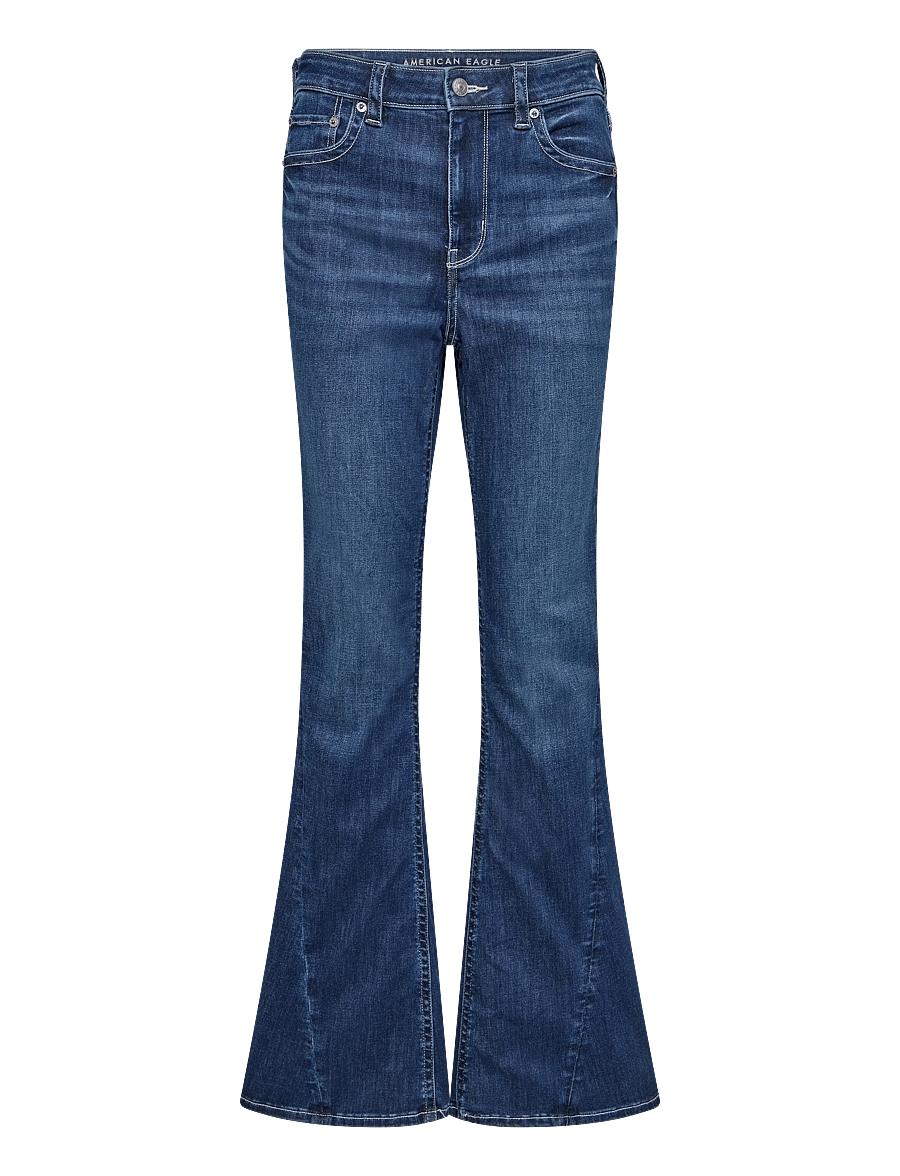 American Eagle - SUPER HIGH-RISE FLARE - flared jeans - dark wash - 1