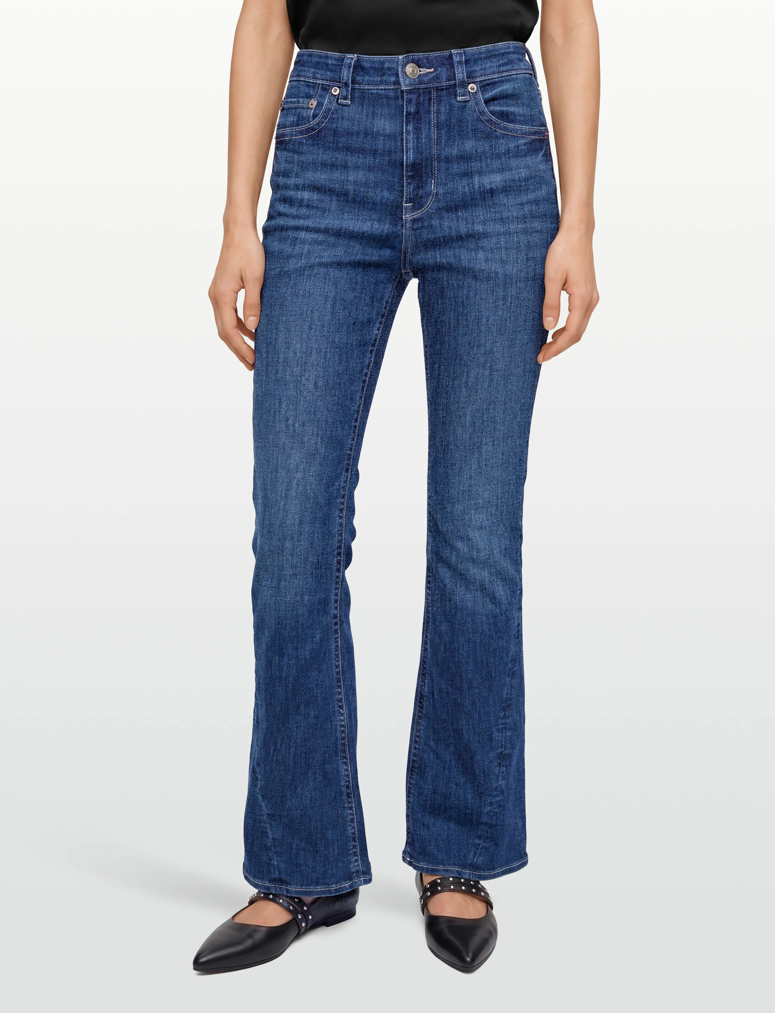 American Eagle - SUPER HIGH-RISE FLARE - flared jeans - dark wash - 3