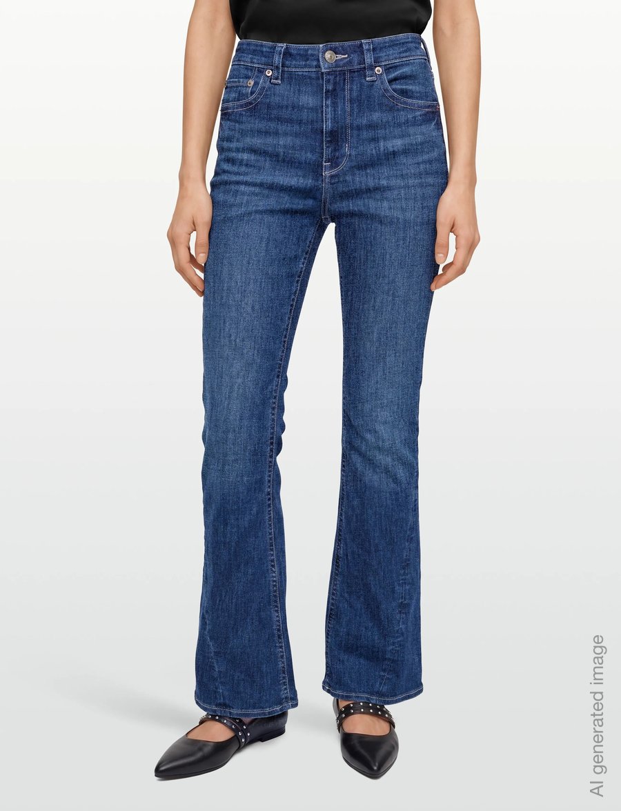 American Eagle - SUPER HIGH-RISE FLARE - flared jeans - dark wash - 3