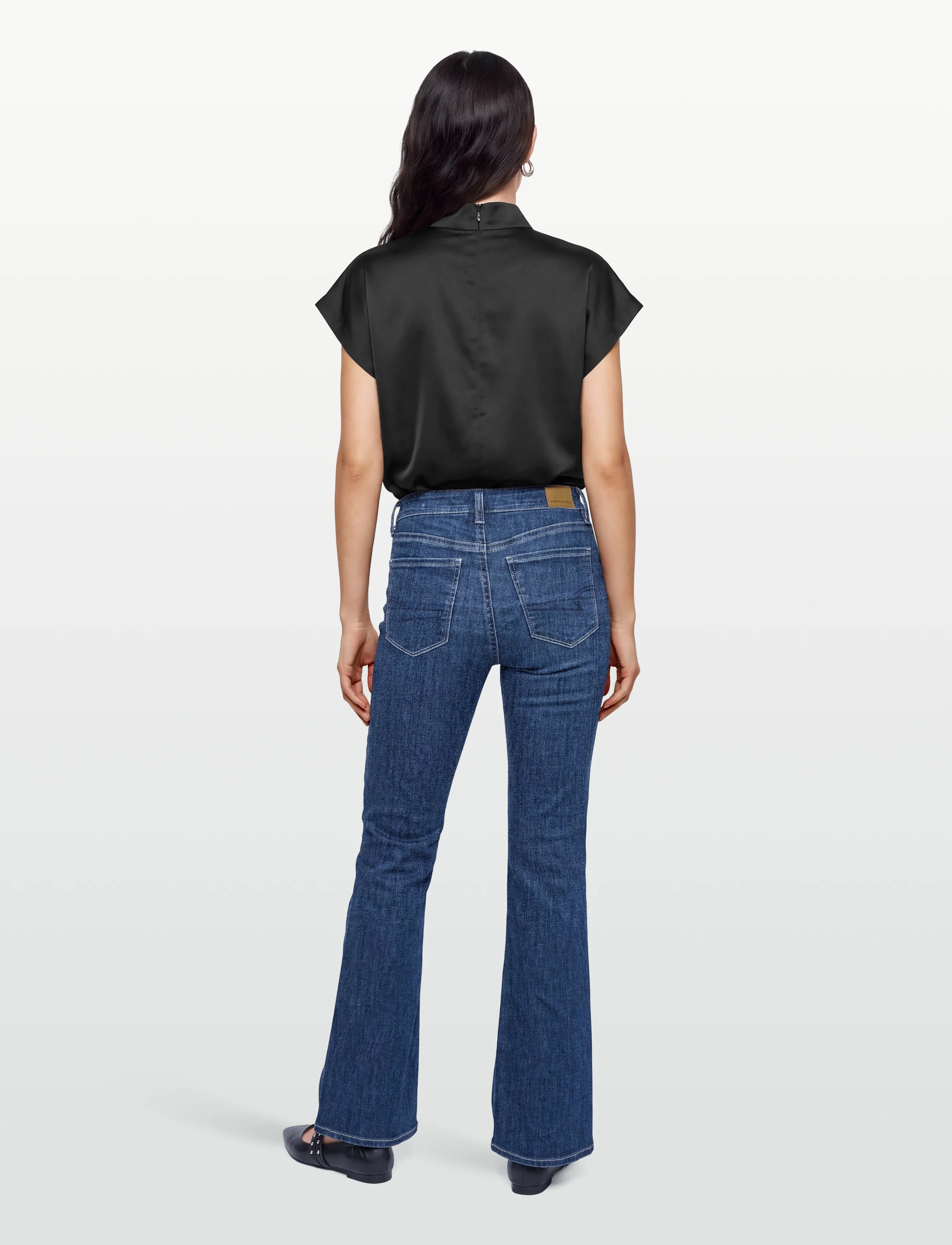 American Eagle - SUPER HIGH-RISE FLARE - flared jeans - dark wash - 4