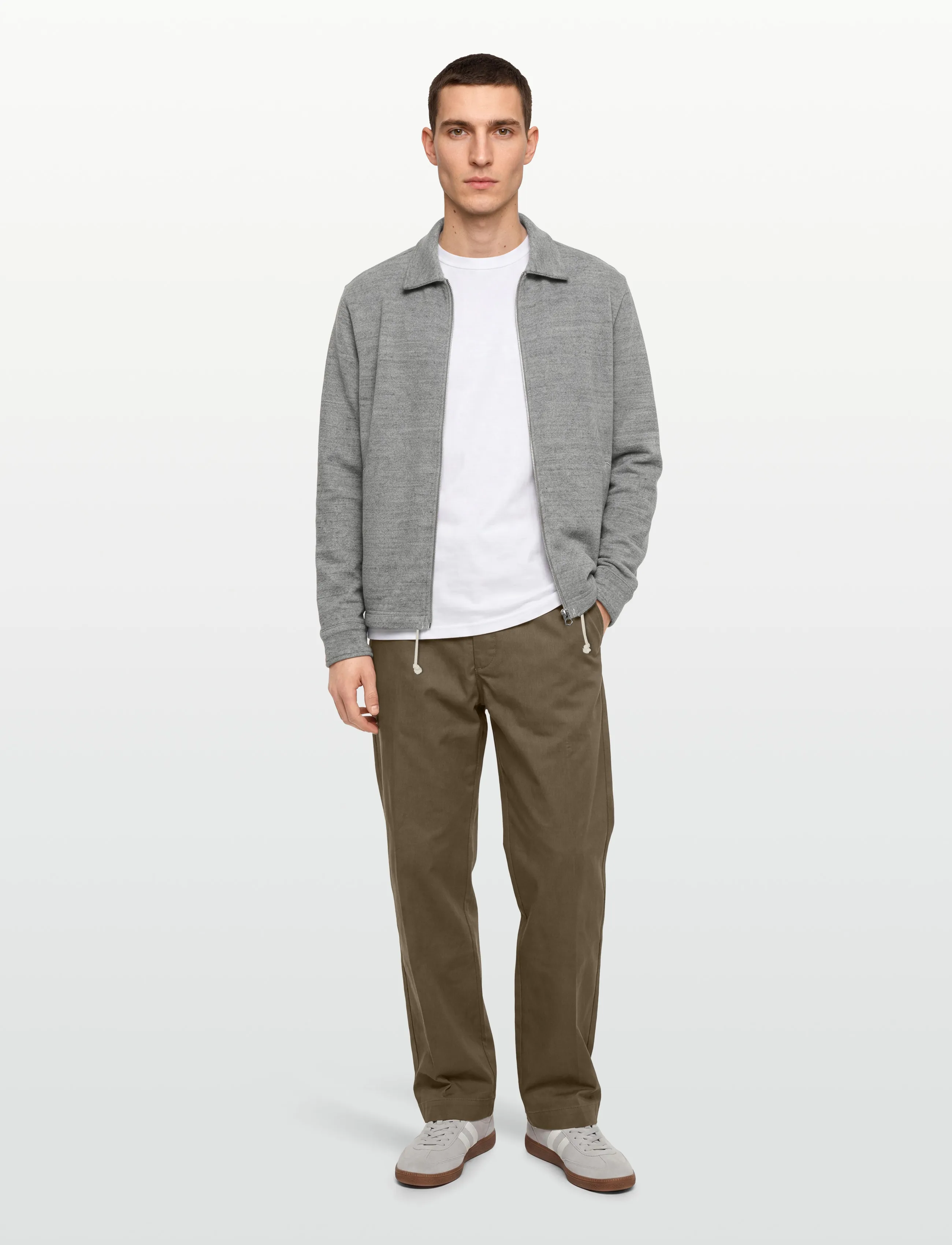 American Eagle 2382 430 Hthr Coaches Jacket, XS, Jackets, Grau - Light Männerswear