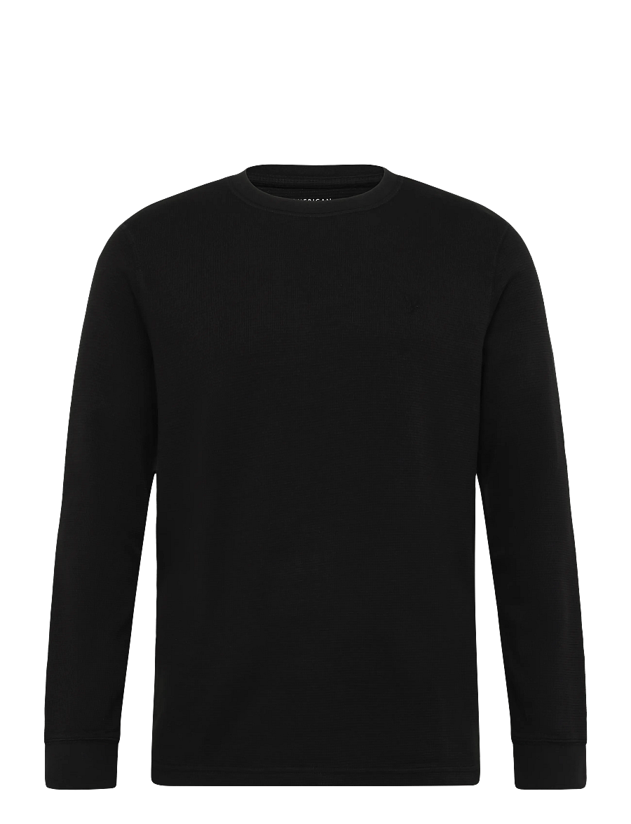 American Eagle - K-INTL L/S KNAPSACK SOLID THERMALS - langærmede t-shirts - black - 0