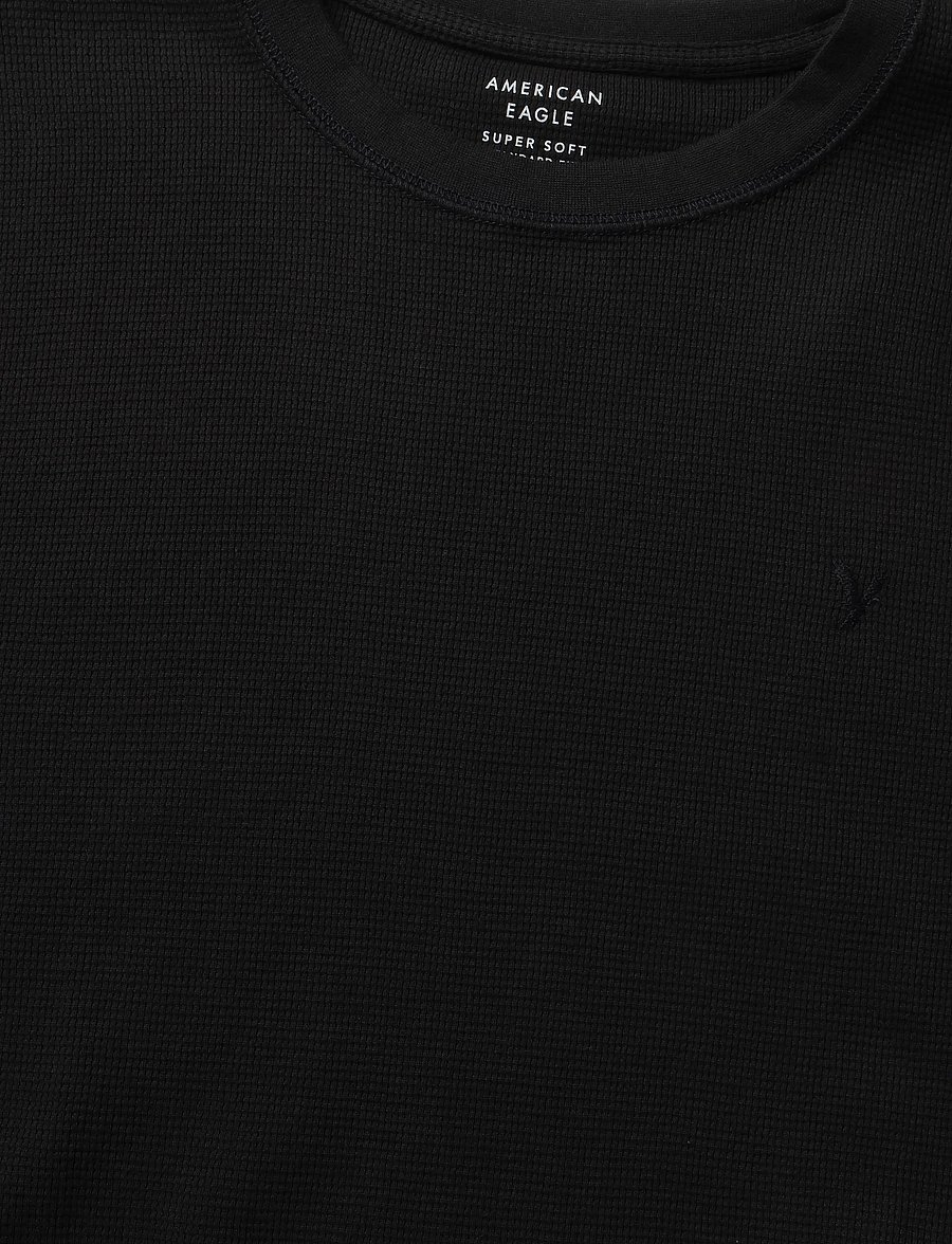 American Eagle - K-INTL L/S KNAPSACK SOLID THERMALS - langærmede t-shirts - black - 2