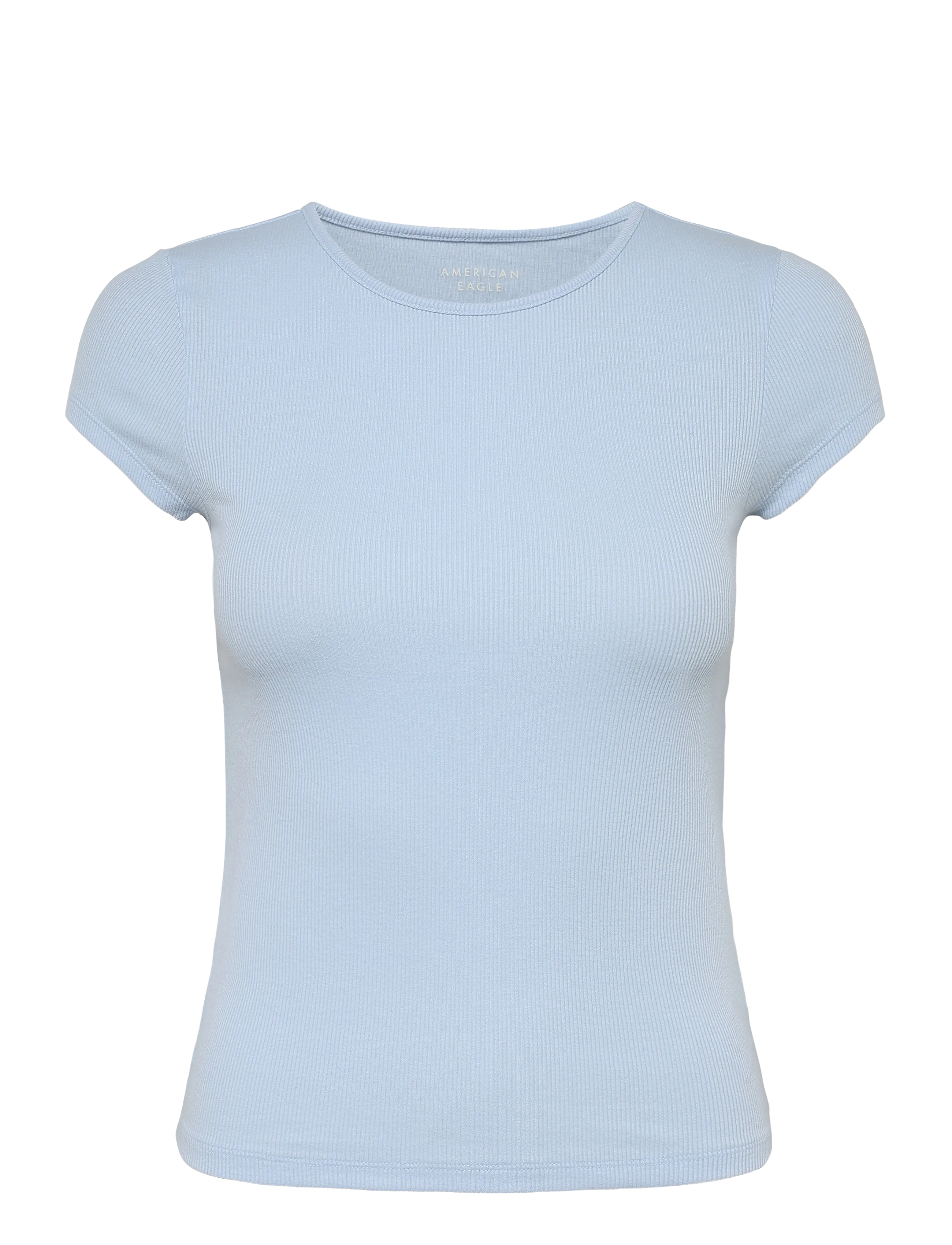 American Eagle 9243 HEY BABY RIB TEE SOLID - T-Shirts & Tops - BLUE / blue
