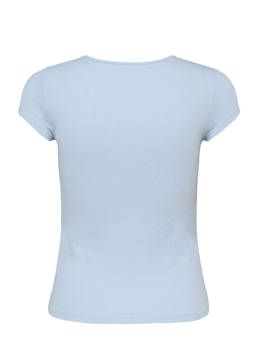 American Eagle - 9243 HEY BABY RIB TEE SOLID - t-shirts - blue - 1
