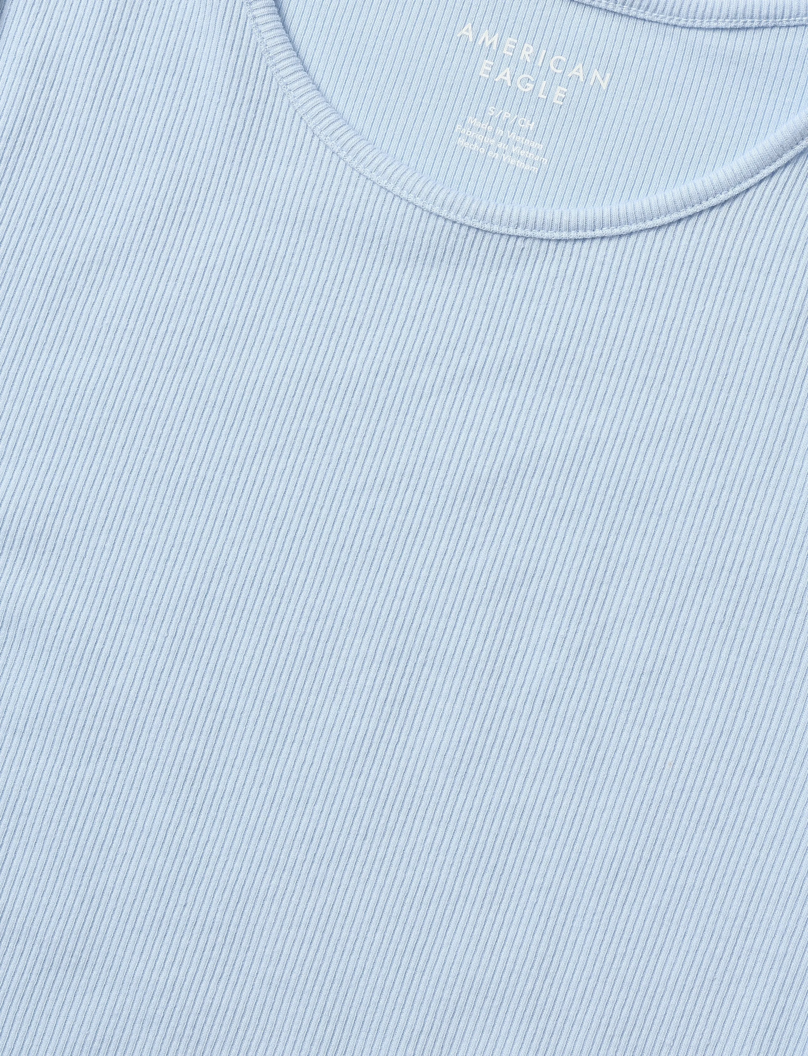 American Eagle - 9243 HEY BABY RIB TEE SOLID - blue - 2