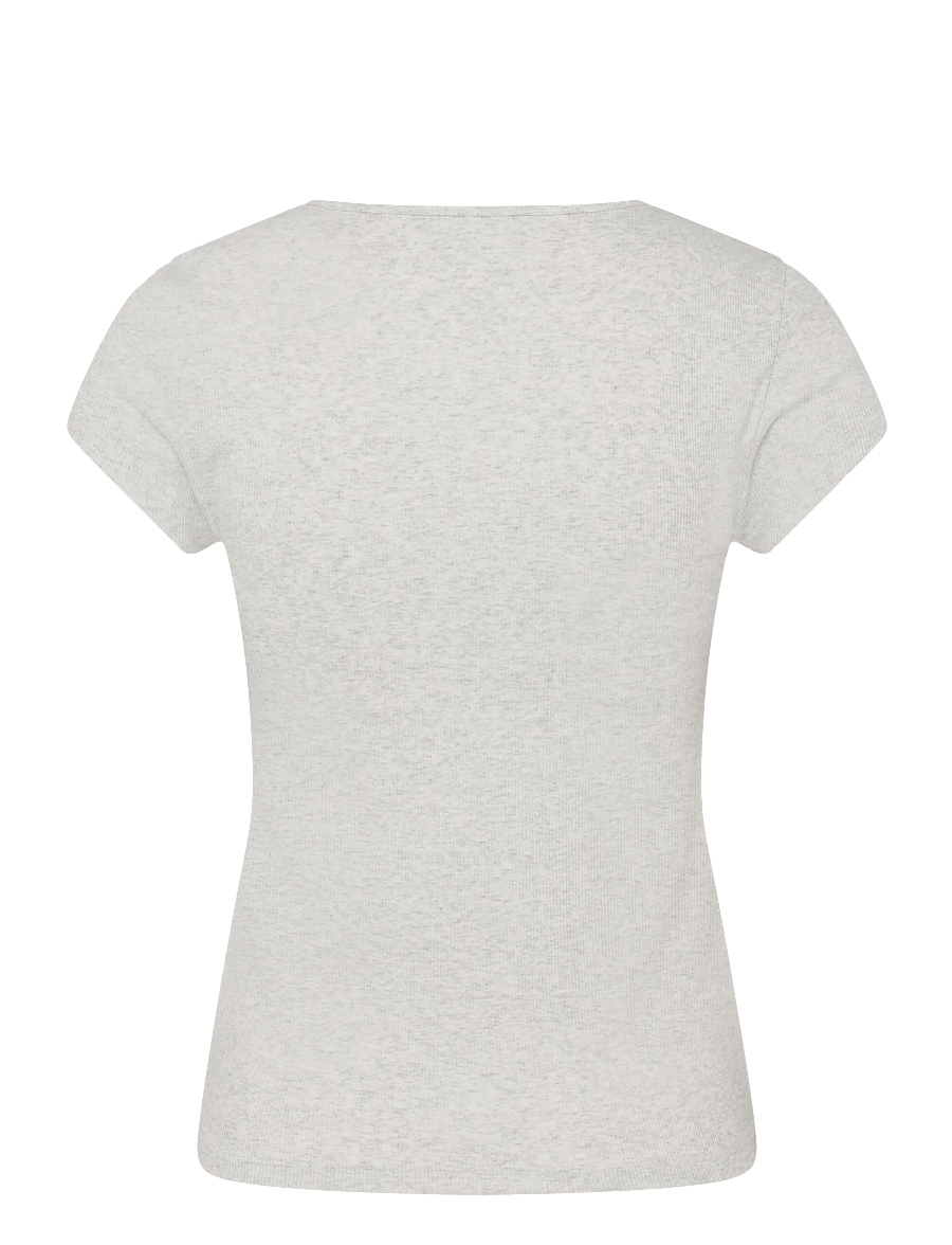 American Eagle - 9381 HEY BABY RIB TEE HEATHER - t-shirts - heather gray - 1