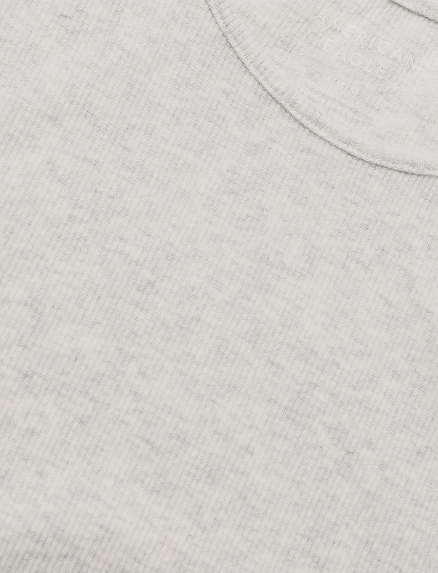 American Eagle - 9381 HEY BABY RIB TEE HEATHER - t-shirts - heather gray - 2