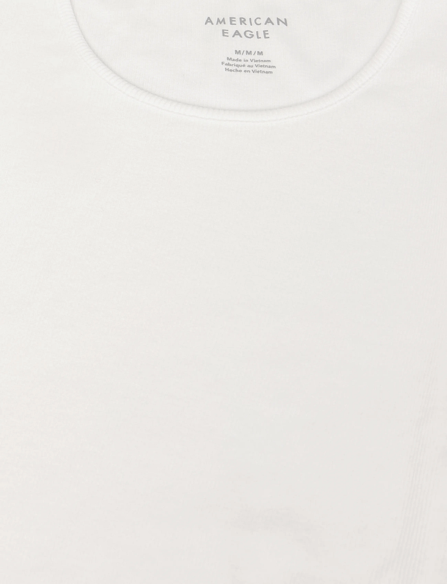American Eagle - 9472 HEY BABY RIB TEE CORE COLOR - t-särgid - white - 2