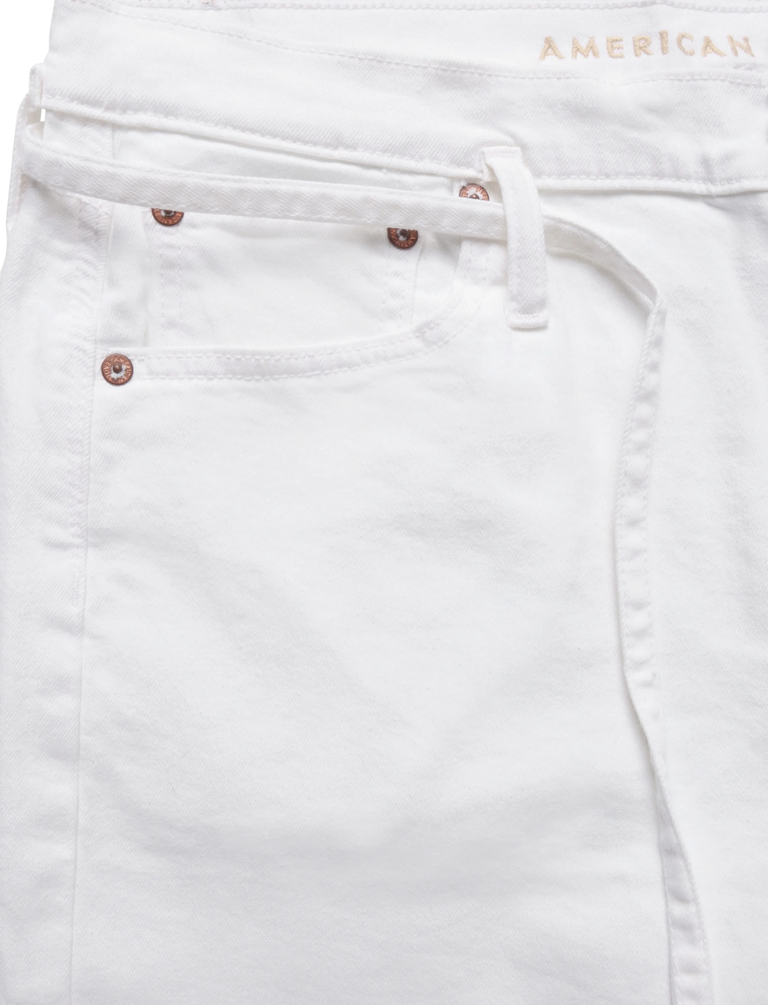 American Eagle - DREAMY DRAPE BAGGY BERMUDA (BELTED) - white - 4