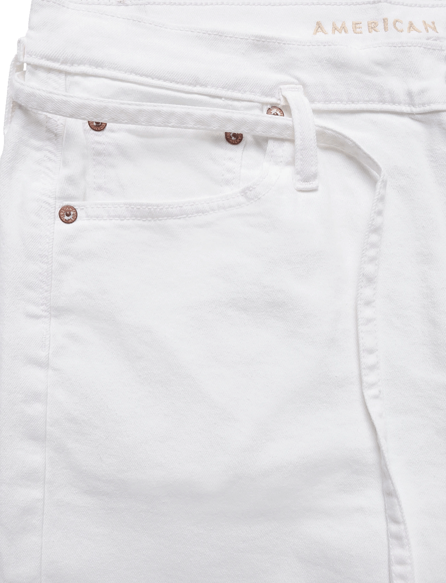 American Eagle - DREAMY DRAPE BAGGY BERMUDA (BELTED) - bermudashorts - white - 4