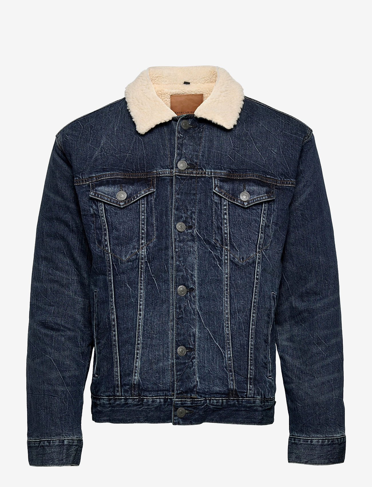 AE Sherpa Lined Denim Jacket - BLUE
