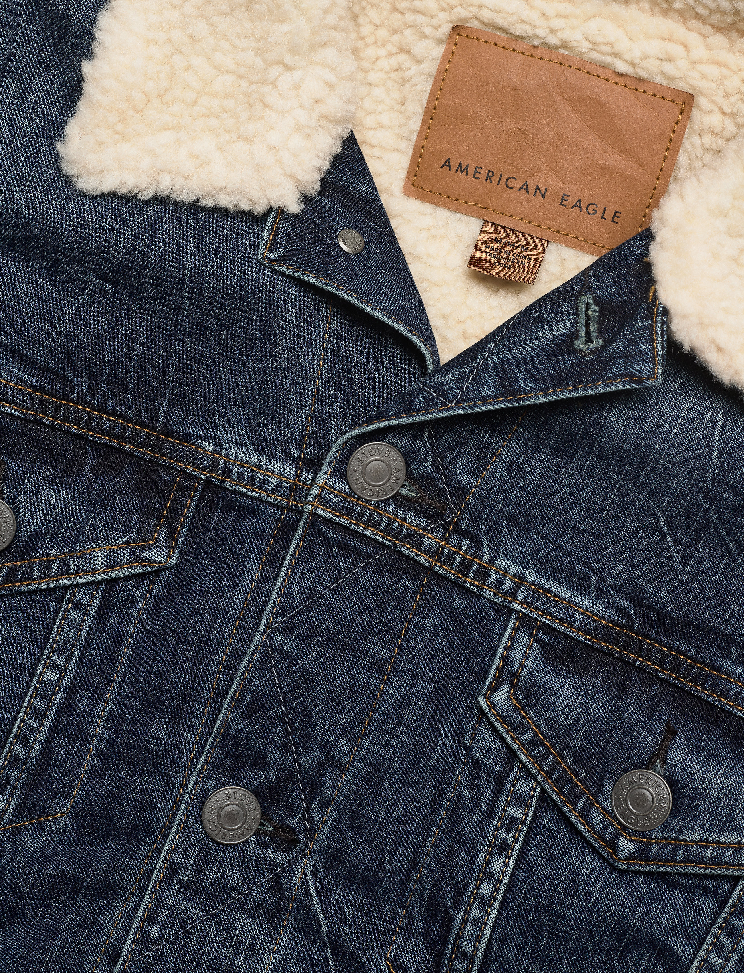 American Eagle - AE Sherpa Lined Denim Jacket - blue - 2