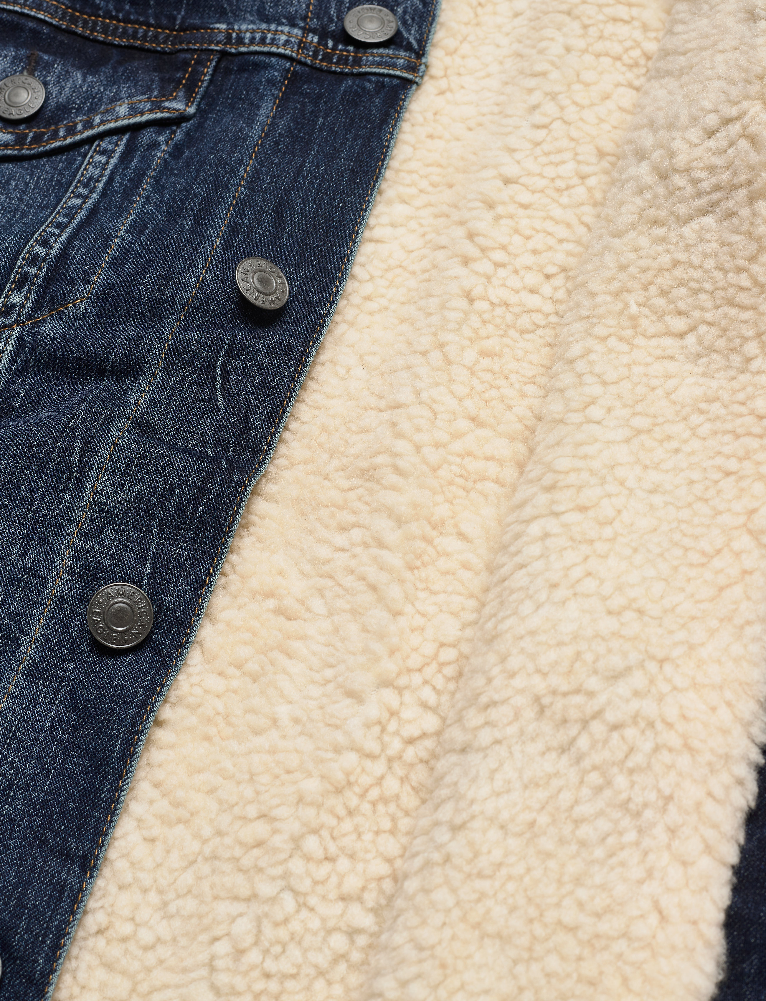 American Eagle - AE Sherpa Lined Denim Jacket - blue - 4