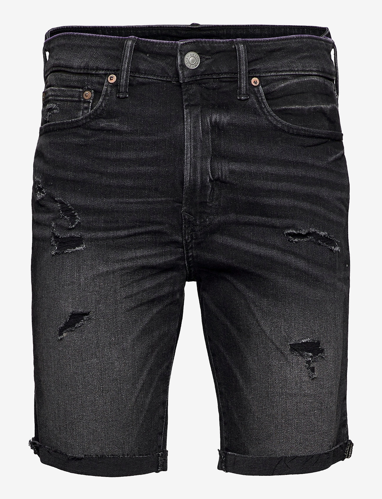 American Eagle - AE AirFlex+ Ripped Denim Short - black - 0