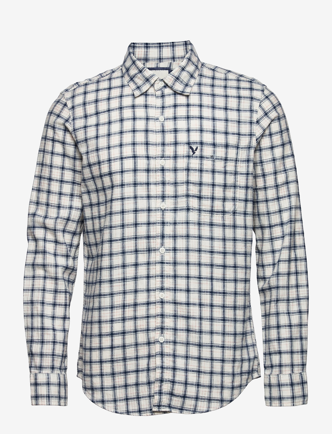 American Eagle - INT SF BAND PLAID SLUB PLAIN WEAVE - white - 0