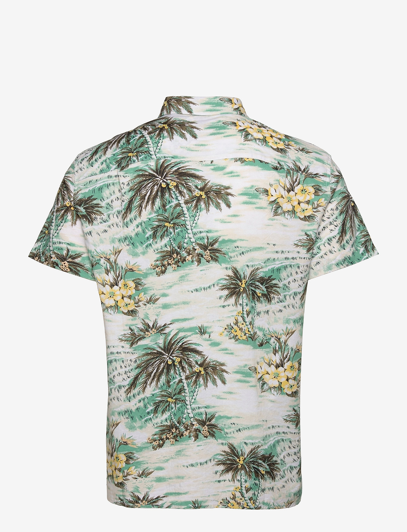 American Eagle - AE Tropical Short-Sleeve Button-Up Shirt - white - 1