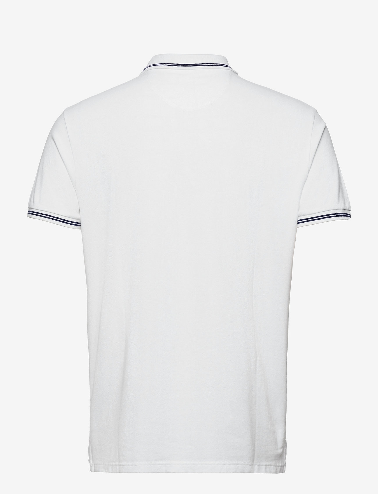 American Eagle - AE Logo Pique Tipped Striped Polo Shirt - white - 1