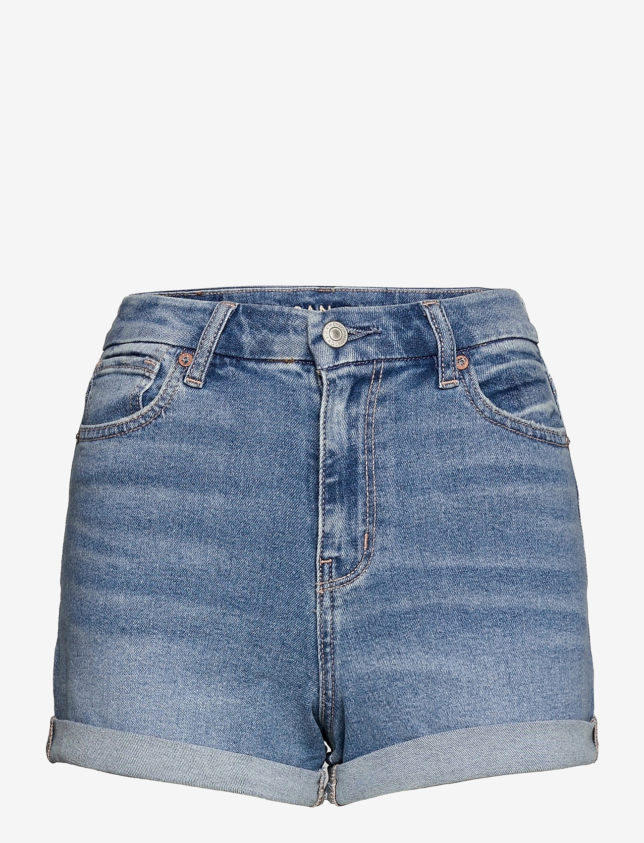 American Eagle - AE Stretch Curvy Denim Mom Shorts - medium bright indigo - 0
