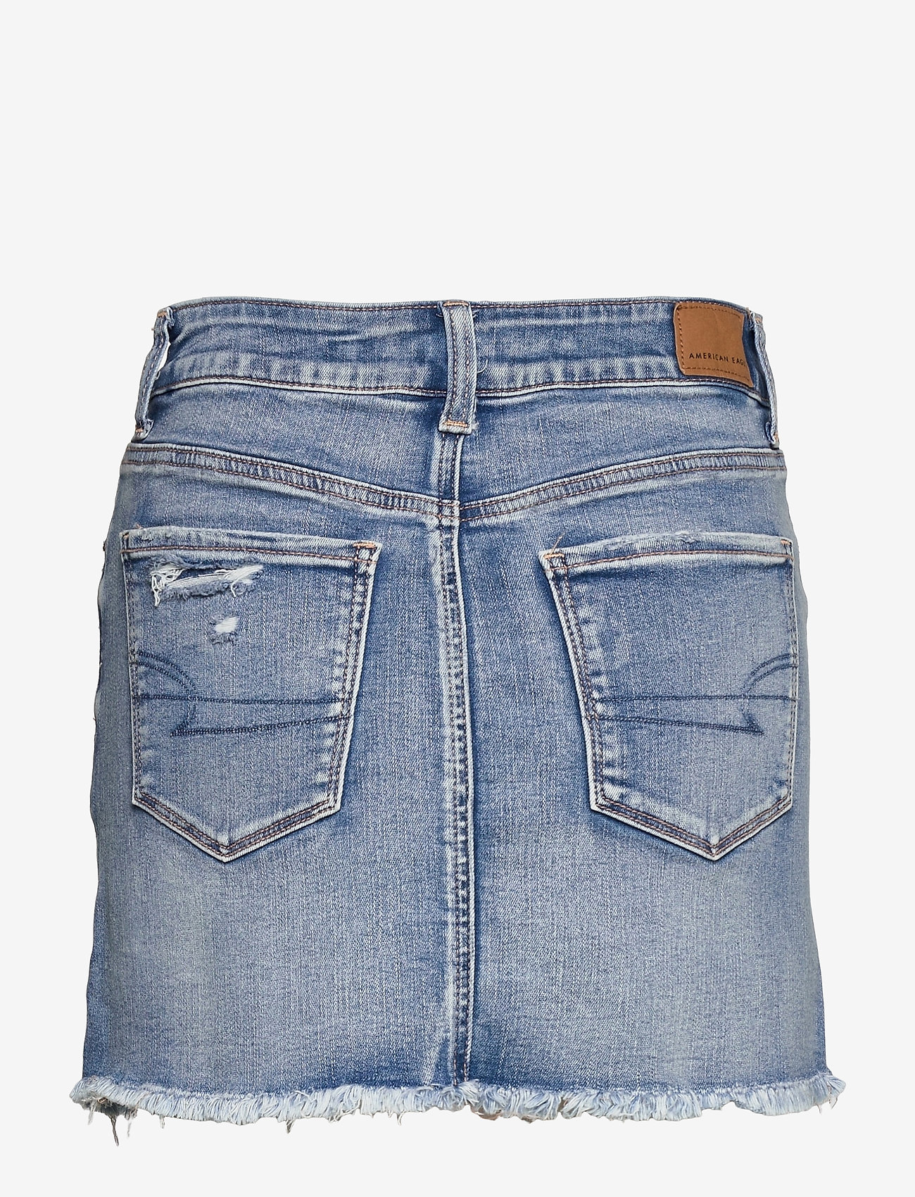 American Eagle - AE High-Waisted Denim Mini Skirt - medium destroy - 1