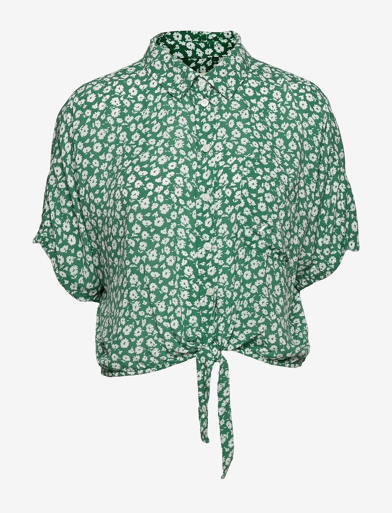 American Eagle - AE Silky Short-Sleeve Button-Up Shirt - green - 0