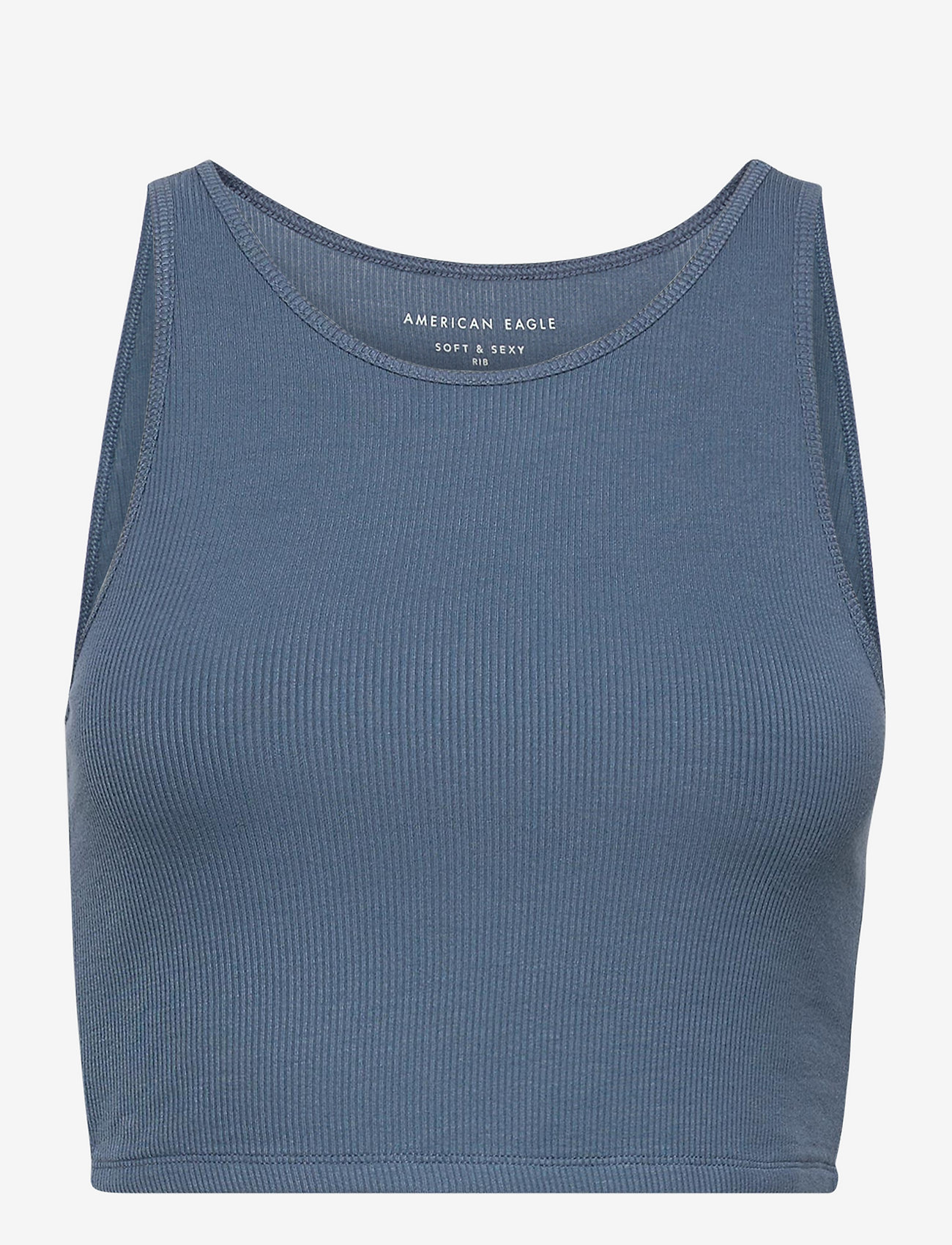 American Eagle - AE High-Neck Crop Tank - blue - 0