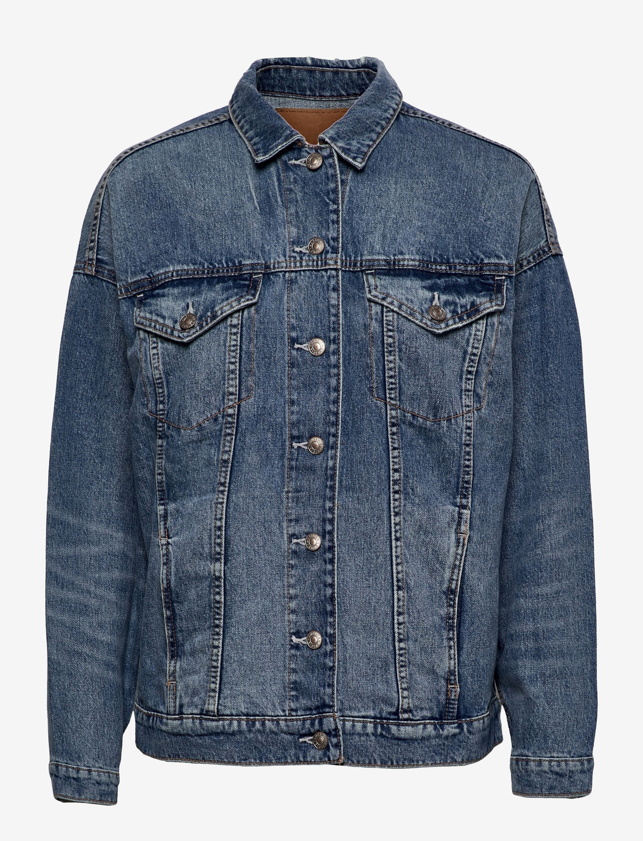 AE Boyfriend Denim Jacket - MEDIUM INDIGO