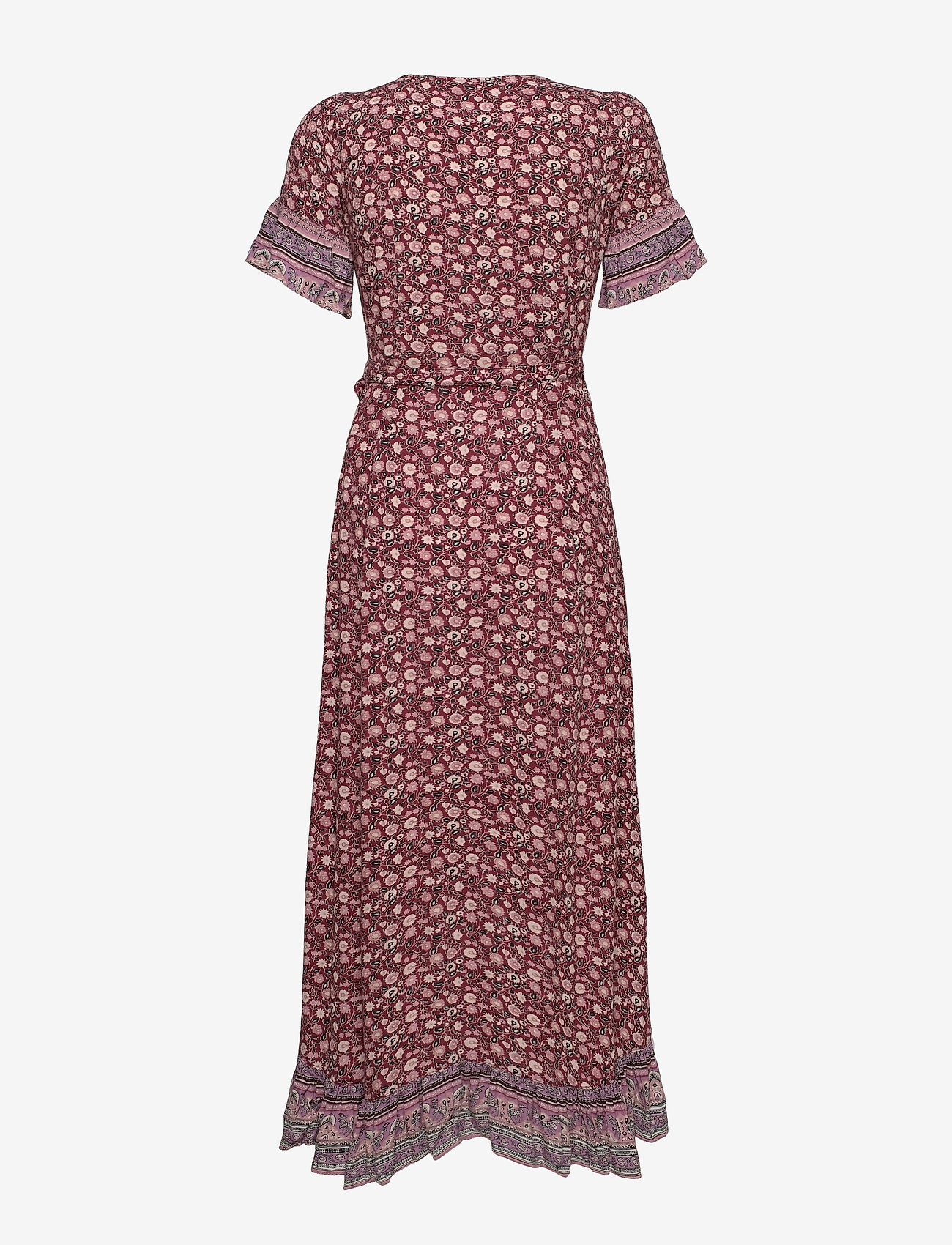 American Eagle - AE Ruffled Wrap Mini Dress - burgundy - 1