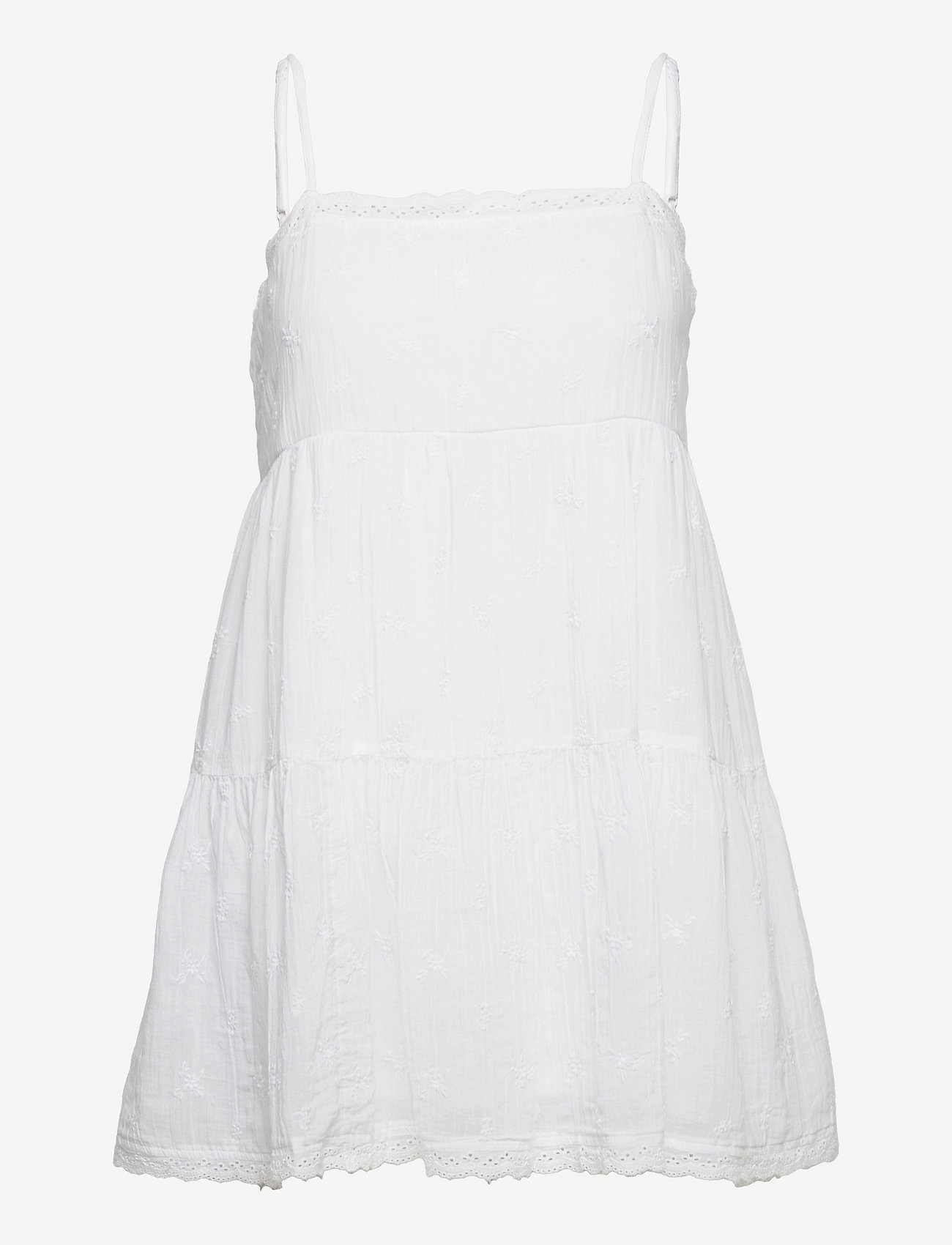 American Eagle - AE Solid Embroidered Tiered Babydoll Dress - white - 0