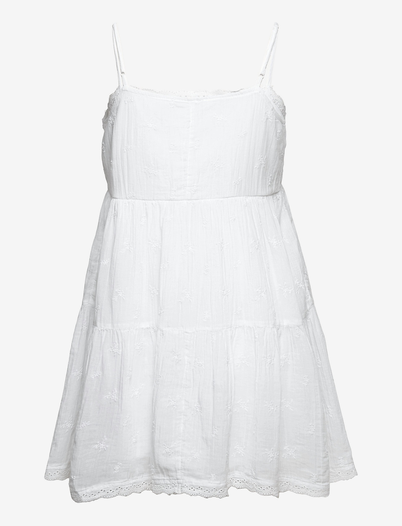 American Eagle - AE Solid Embroidered Tiered Babydoll Dress - white - 1