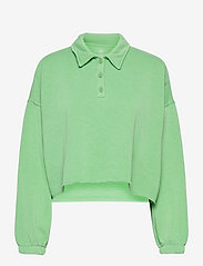 American Eagle - Aerie Fleece-Of-Mind Cropped Polo Sweatshirt - midday mint - 0