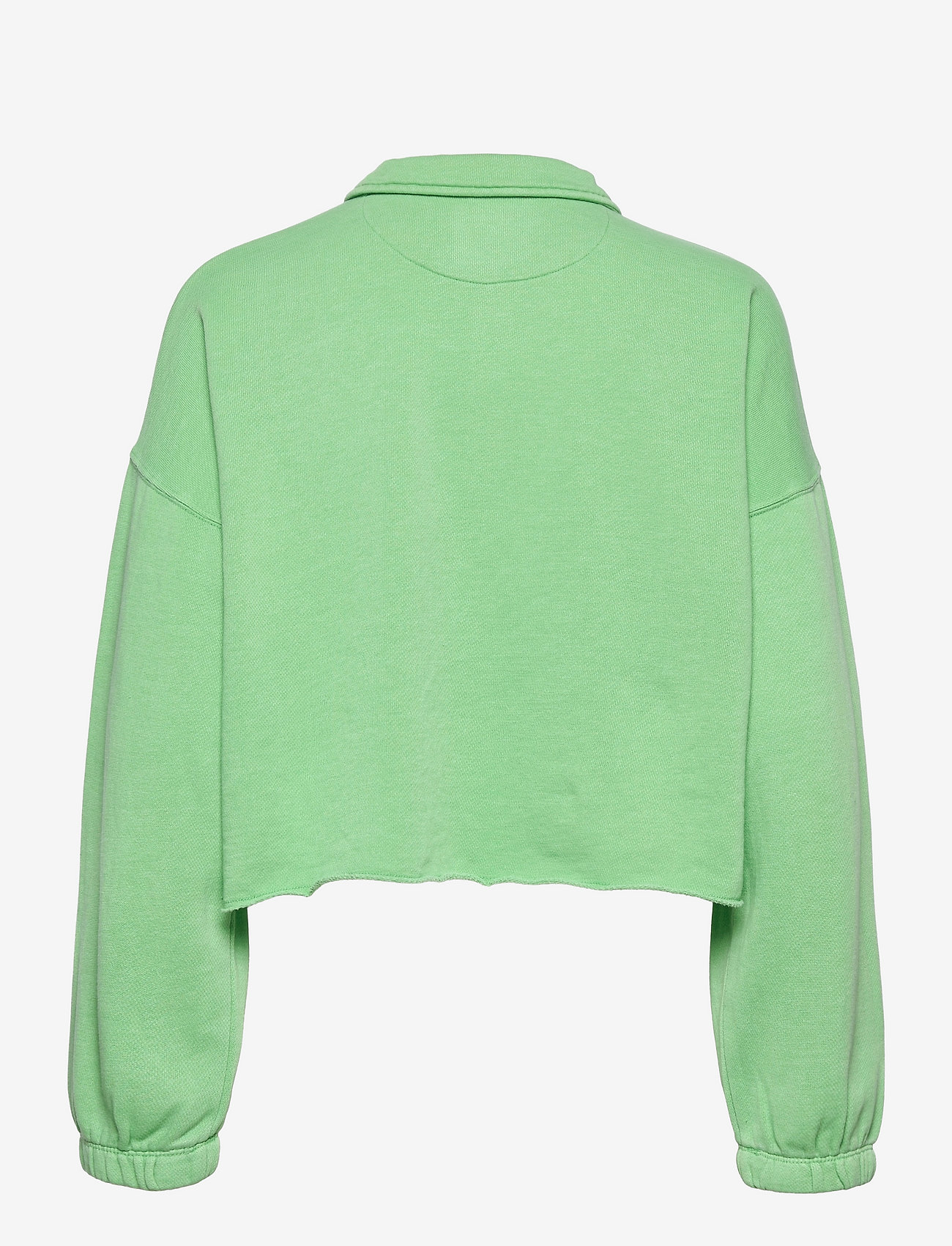 American Eagle - Aerie Fleece-Of-Mind Cropped Polo Sweatshirt - midday mint - 1