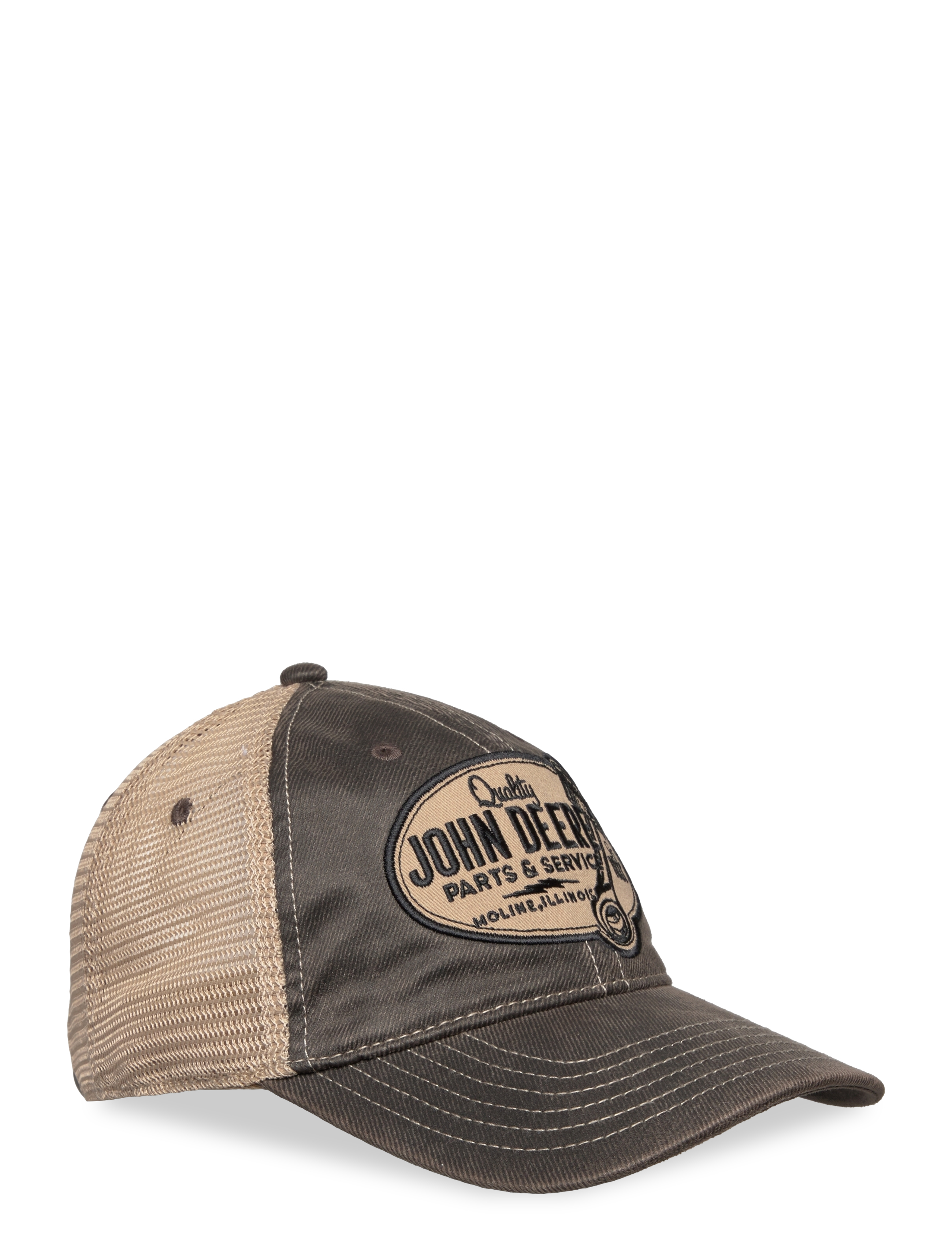 American Needle 6 Panel Chan & Mesh Unstruct Beige Grey John Deere, Mænd, Trucker Kasket, Grå, Str: ONE SIZE